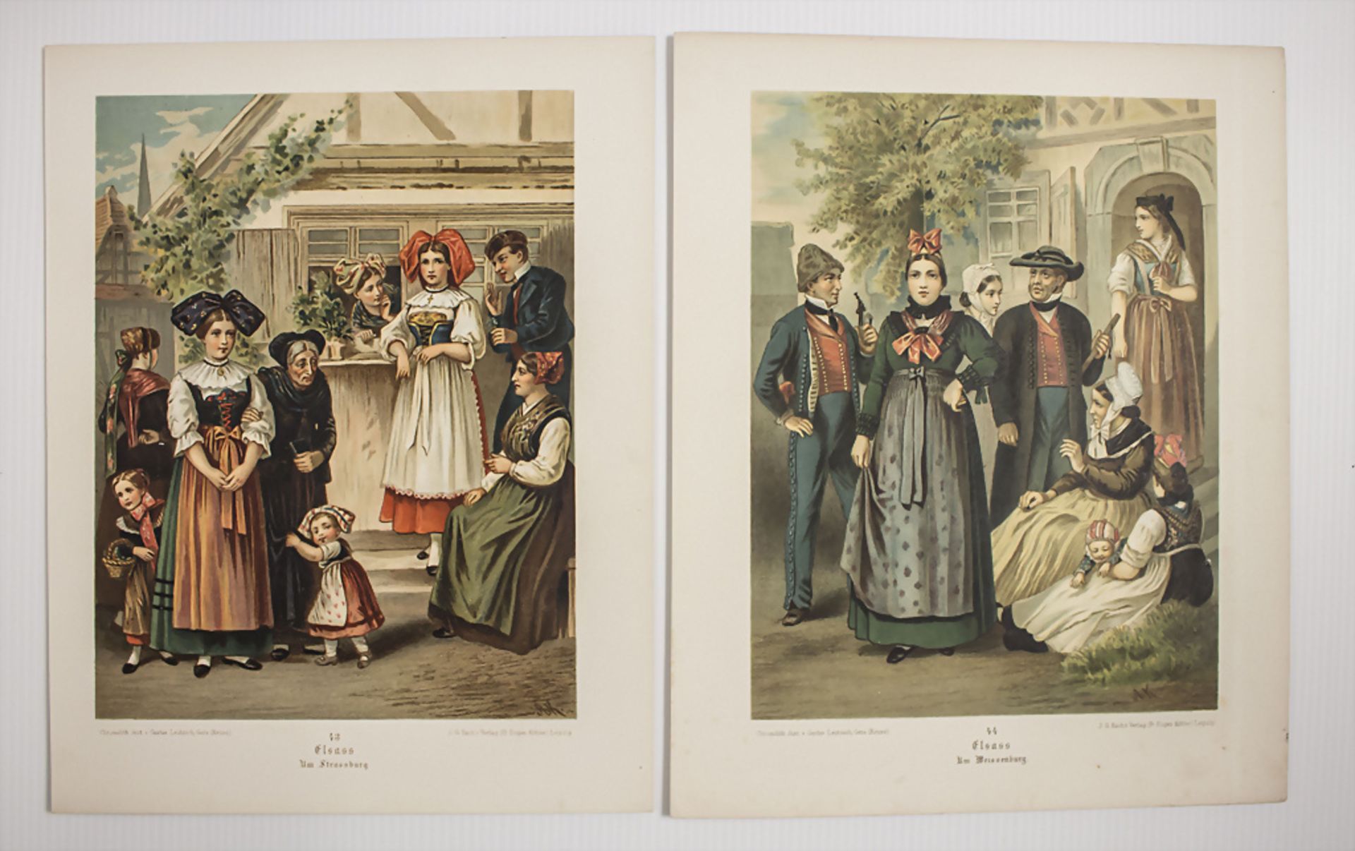 Konvolut 15 Trachtenbilder / A set of 15 traditional costume pictures, 1890 - Bild 3 aus 5