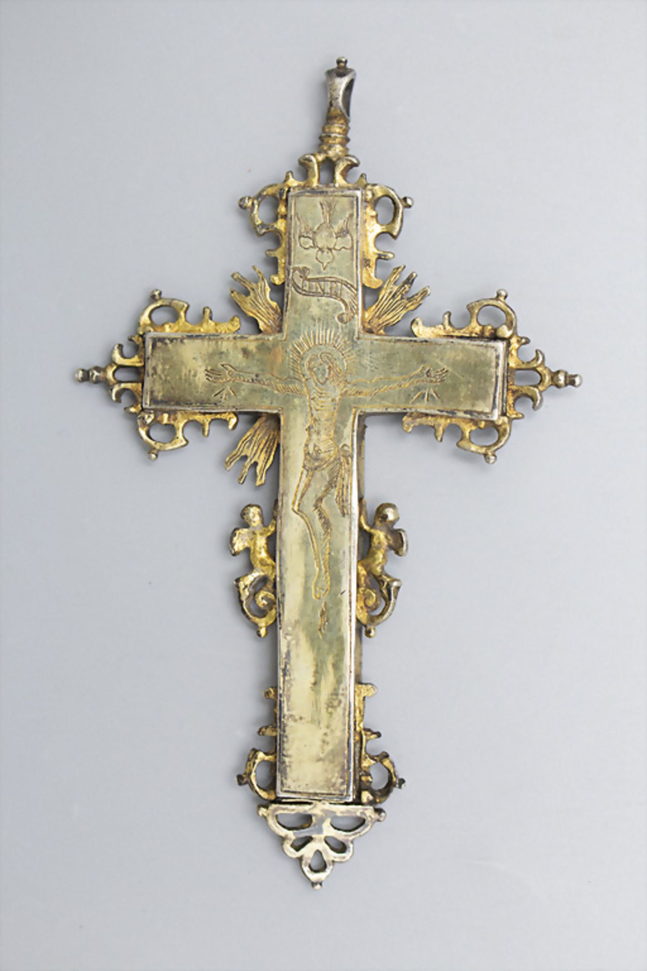 Barock Reliquiar Kruzifix / A silver Baroque reliquary, um 1720 - Image 3 of 4