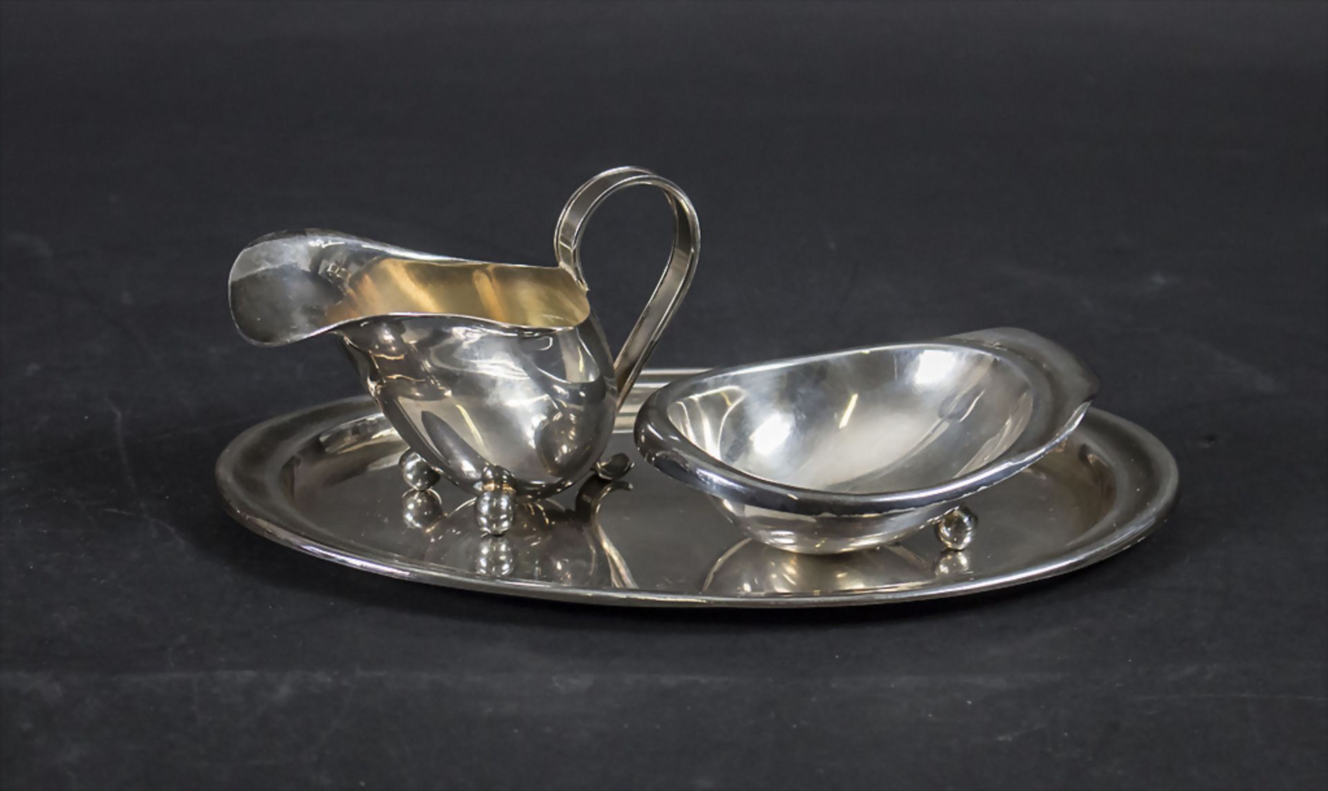 9-teiliges Teeservice / A 9-piece silver tea set, Lutz & Weiss, Pforzheim, um 1960 - Bild 4 aus 5