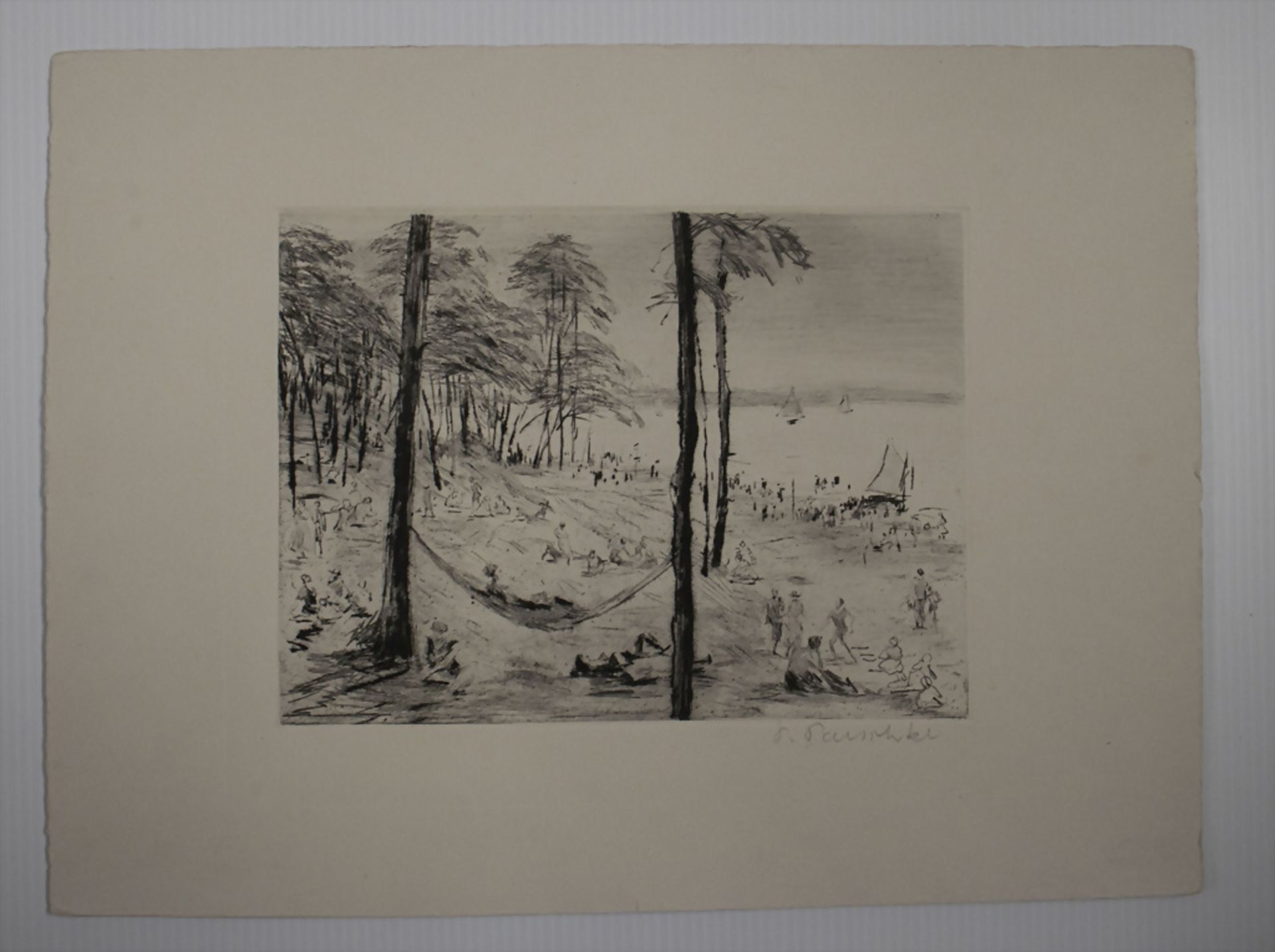 Paul PAESCHKE (1875-1943), zwei Radierungen 'Berlin - Am Wannsee' und 'Einfahrt' / Two ... - Bild 3 aus 4