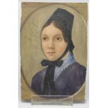 Miniatur einer jungen Dame / A miniature portrait of a young lady, 19. Jh.