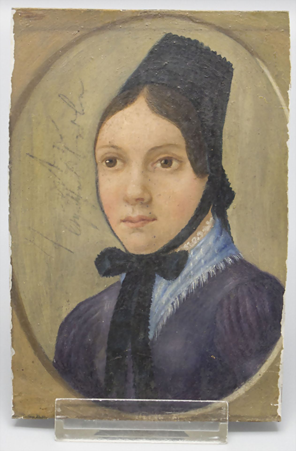 Miniatur einer jungen Dame / A miniature portrait of a young lady, 19. Jh.