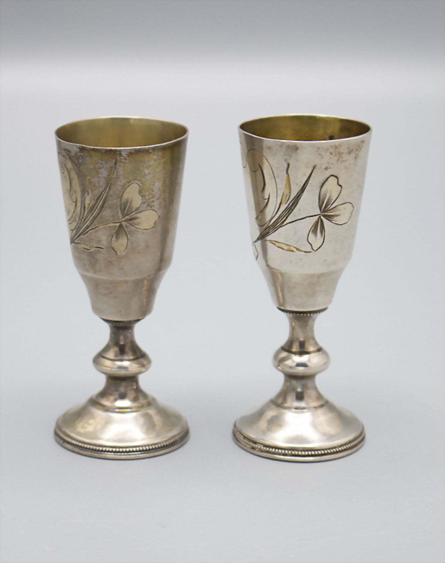 2 Vodka Becher / Two silver Vodka cups, Moskau/Moscow, 1896-1908 - Image 2 of 9