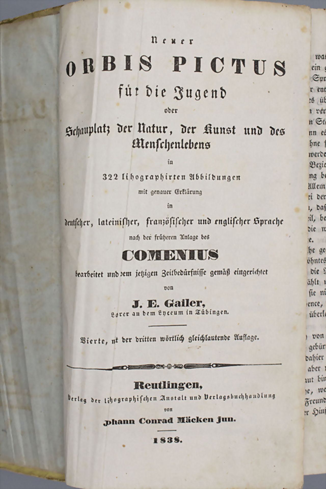 Jacob E. Gailer: 'Neuer Orbis Pictus für die Jugend', Reutlingen, 1838 - Bild 6 aus 9