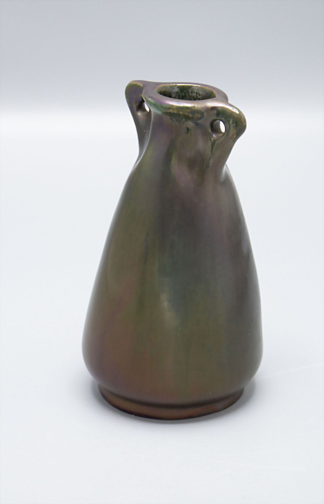 Jugendstil Vase mit Hirschkäfer / An Art Nouveau vase with a stag beetle, Montières, Amiens, ... - Bild 3 aus 6