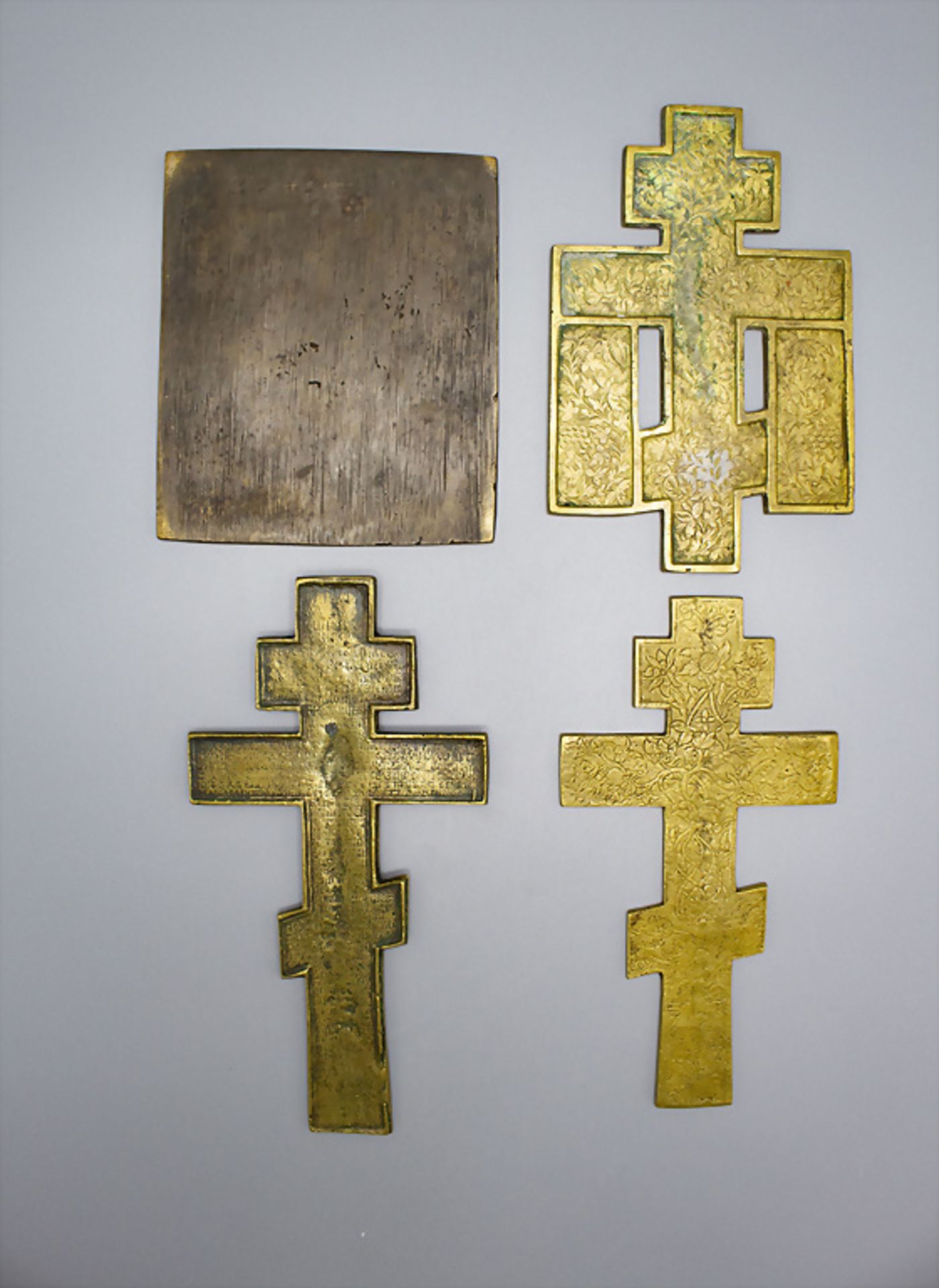 Konvolut Ikone und 3 orthodoxe Kreuze / A set of icon and three Orthodox crosses, Russland, 19. Jh. - Bild 2 aus 9