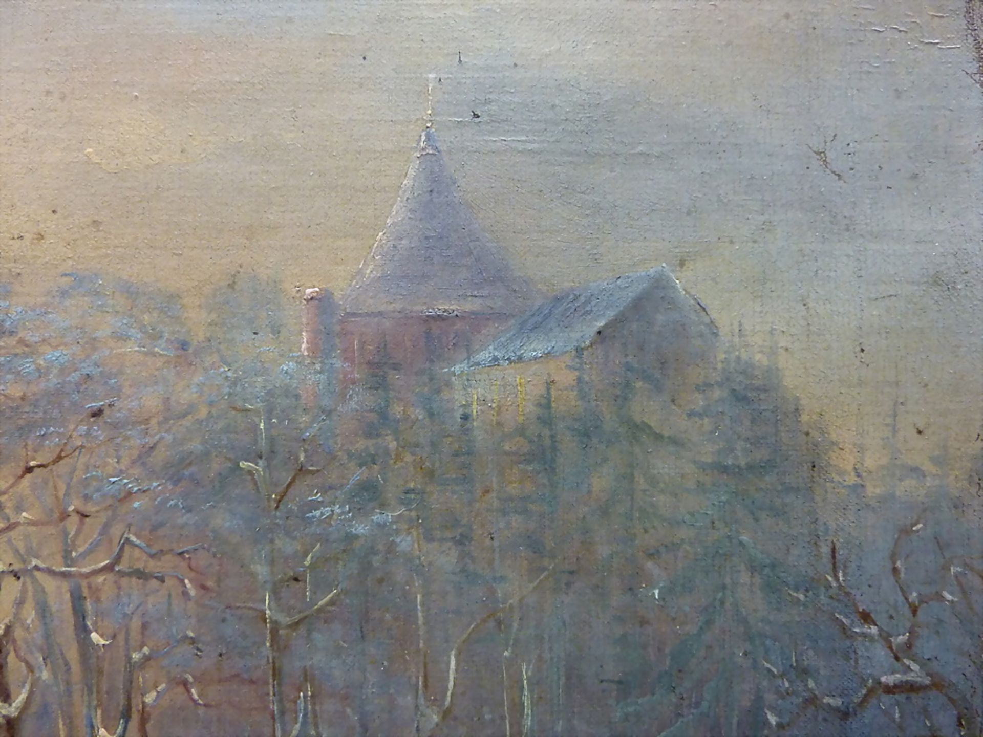 Künstler des 19. Jh., 'Winterlandschaft mit Burg' / 'Winter landscape with a castle', 1865 - Image 4 of 10