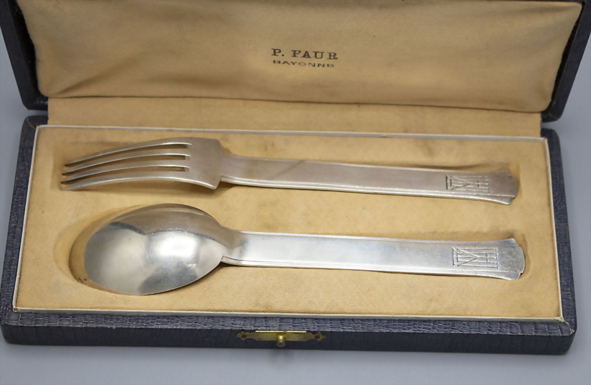 Art Déco Gabel und Löffel im Etui / An Art Deco fork and a spoon, Louis Ravinet & Charles ... - Image 2 of 7