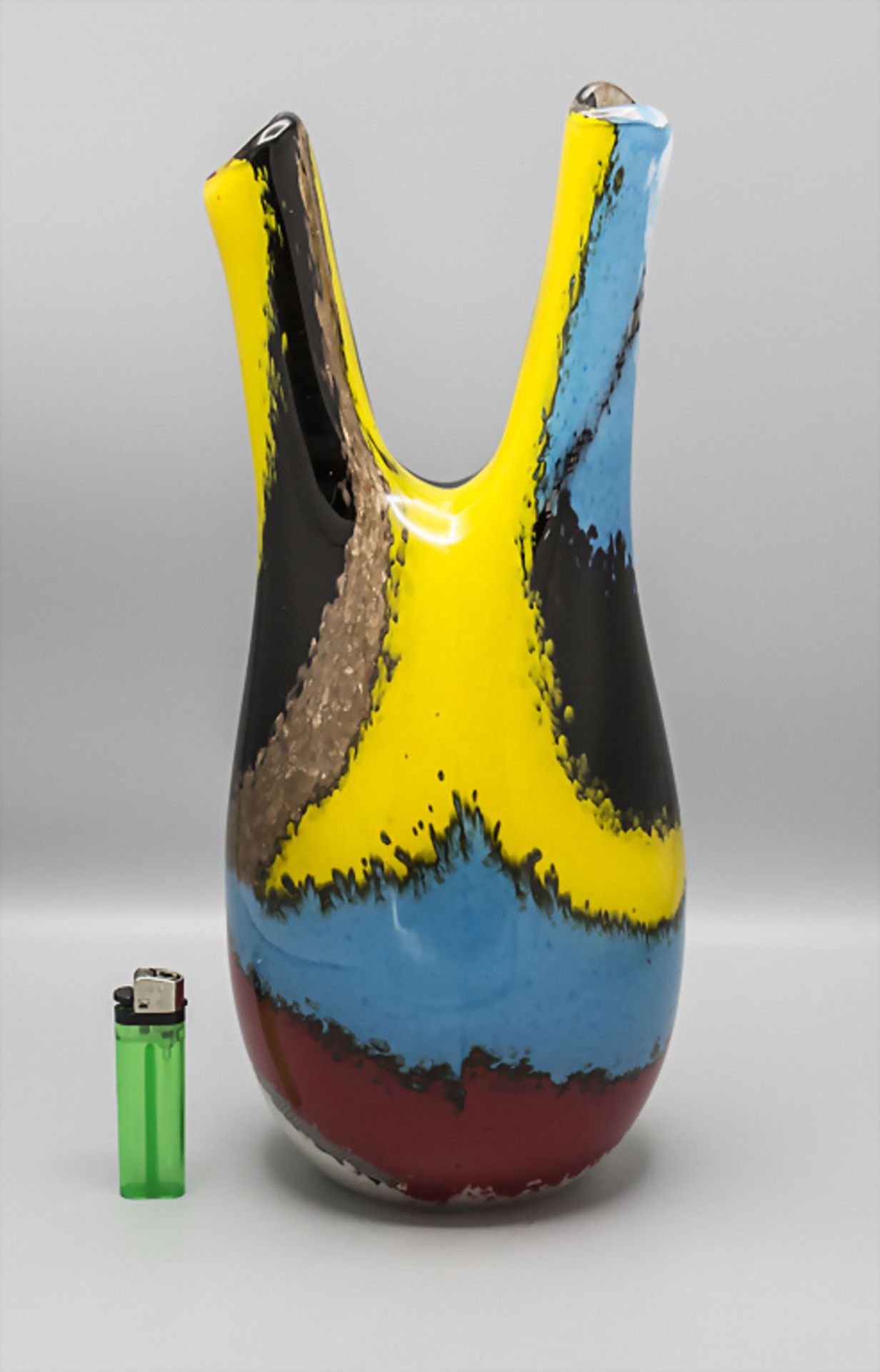 Doppelhalsvase / A double neck vase, Serie 'Oriente Salomone', Dino Martens, Murano, 1950 - Bild 2 aus 5