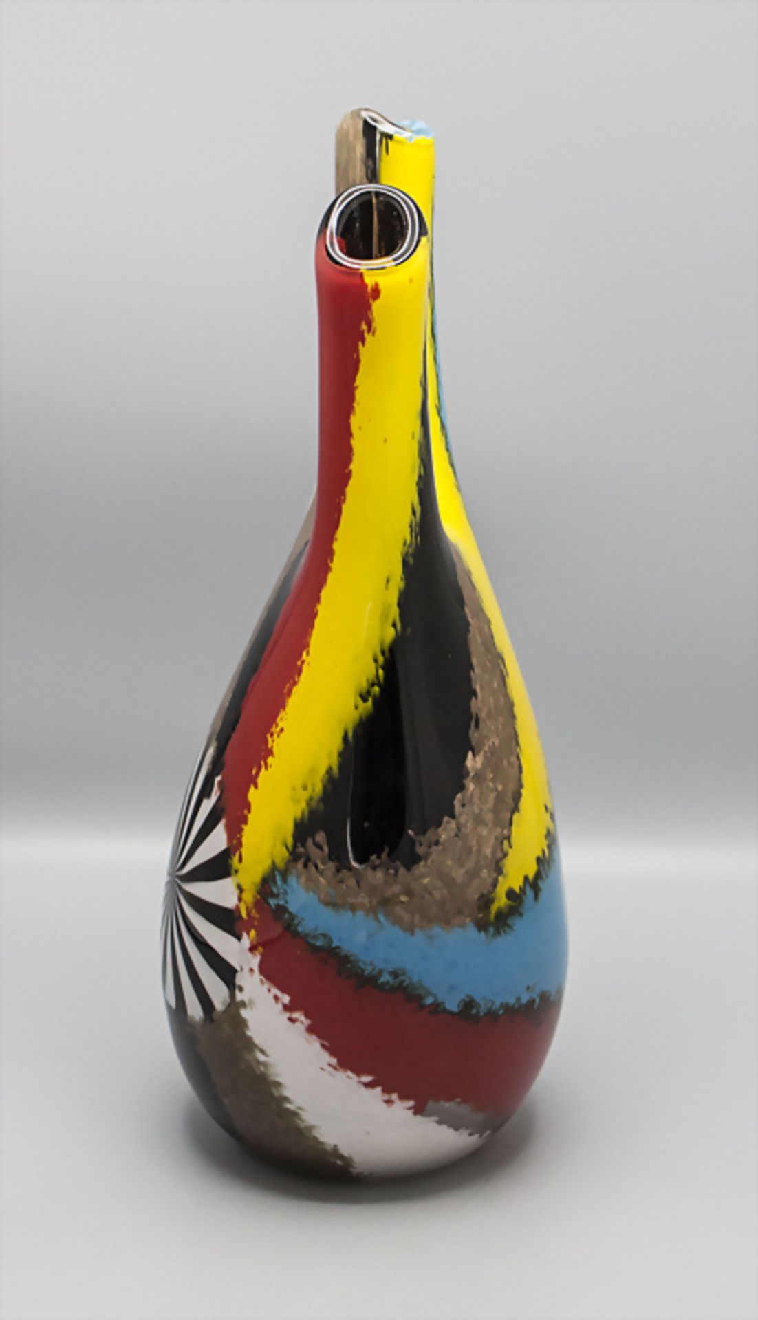 Doppelhalsvase / A double neck vase, Serie 'Oriente Salomone', Dino Martens, Murano, 1950 - Bild 4 aus 5