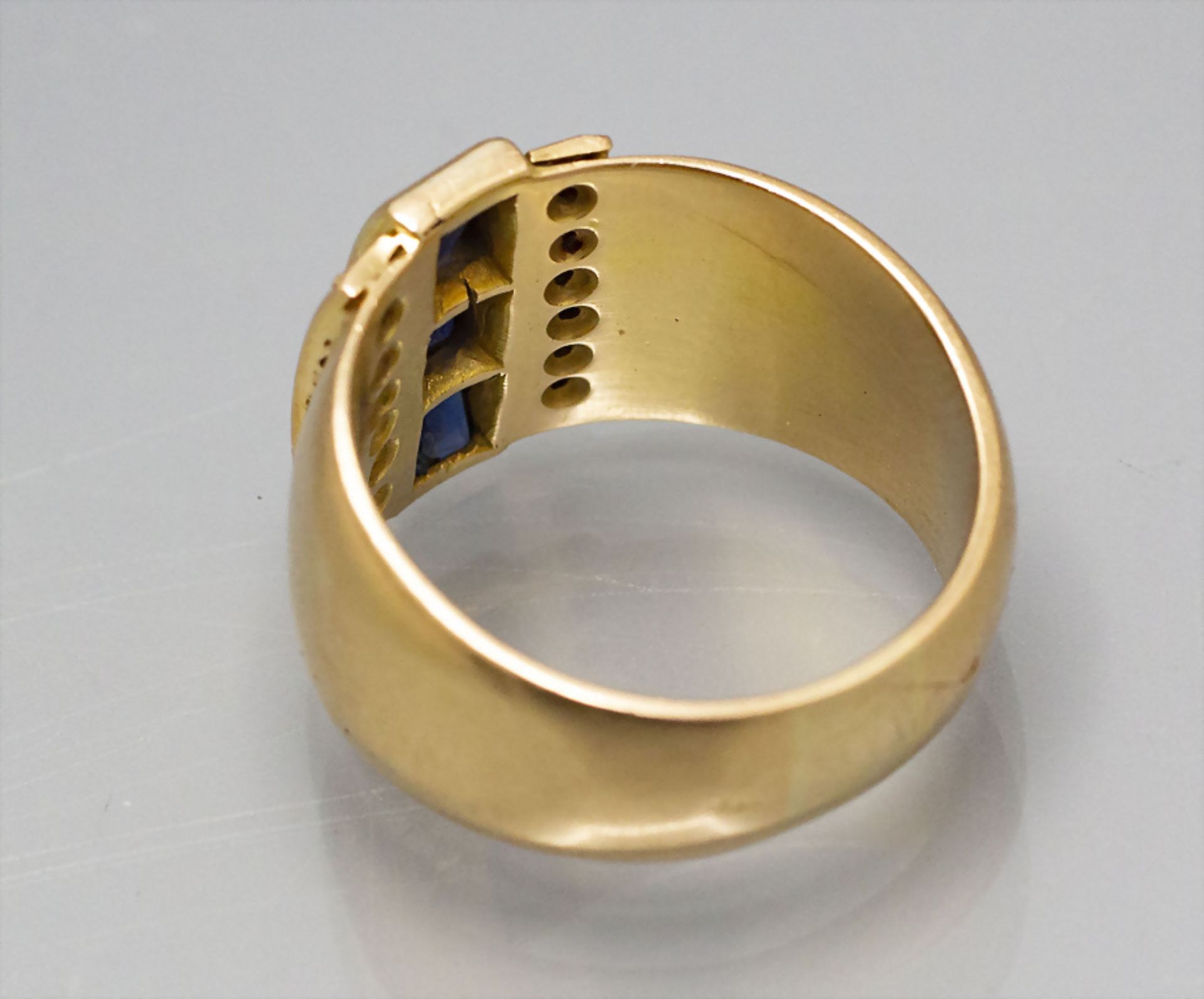 Damenring mit Saphiren und Brillanten / A ladies 18 ct gold ring with diamonds and sapphires - Bild 2 aus 2