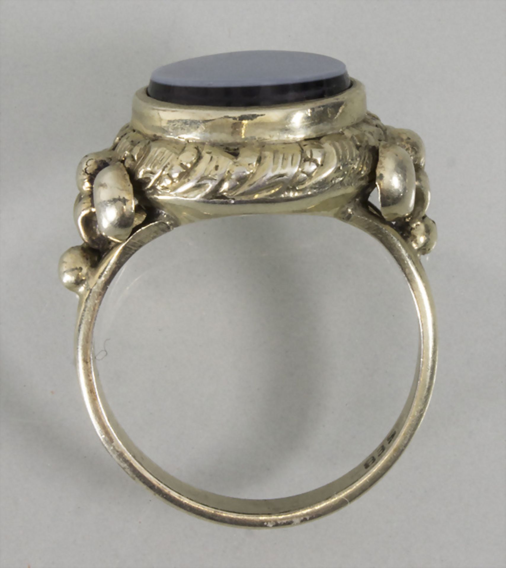 Damenring mit Achat / A gold washed silver ring with agate - Bild 3 aus 3