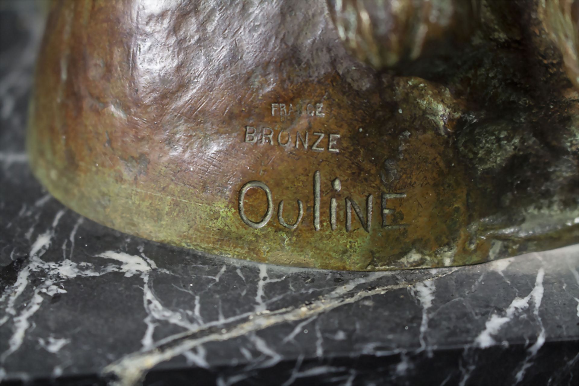 Alexandre Ouline (act. 1918-1940), Art Déco Bronzebüste / An Art Deco bronze bust, Belgien, um 1930 - Image 4 of 7