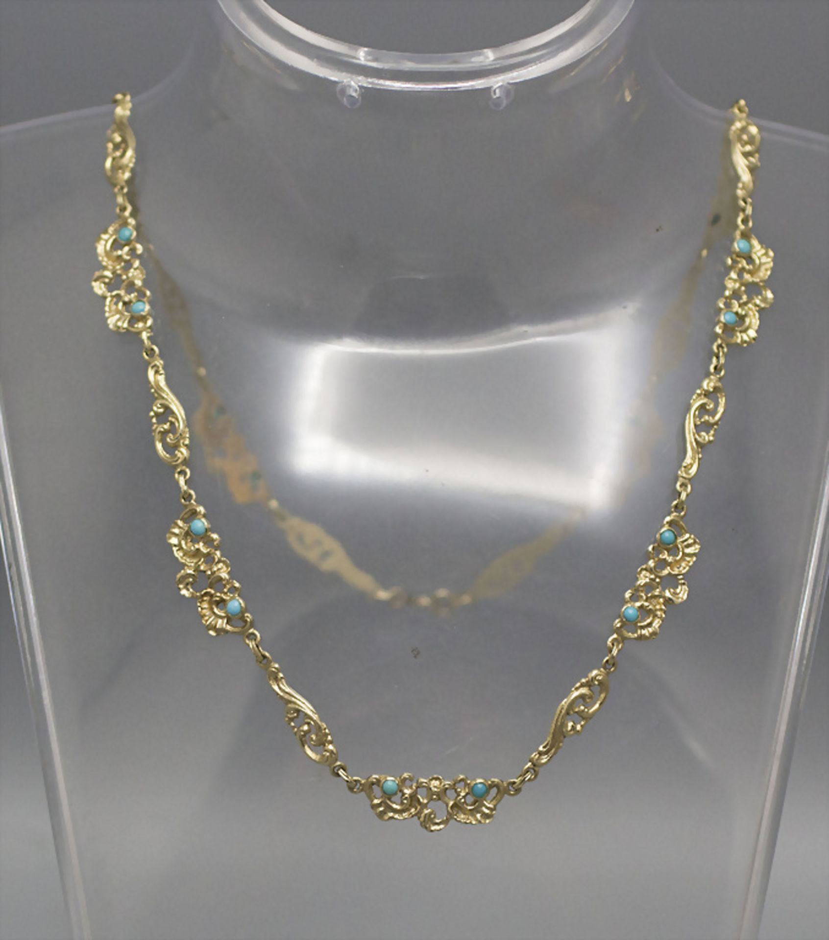Halskette mit Türkisen / A 14 ct gold necklace with turquoises