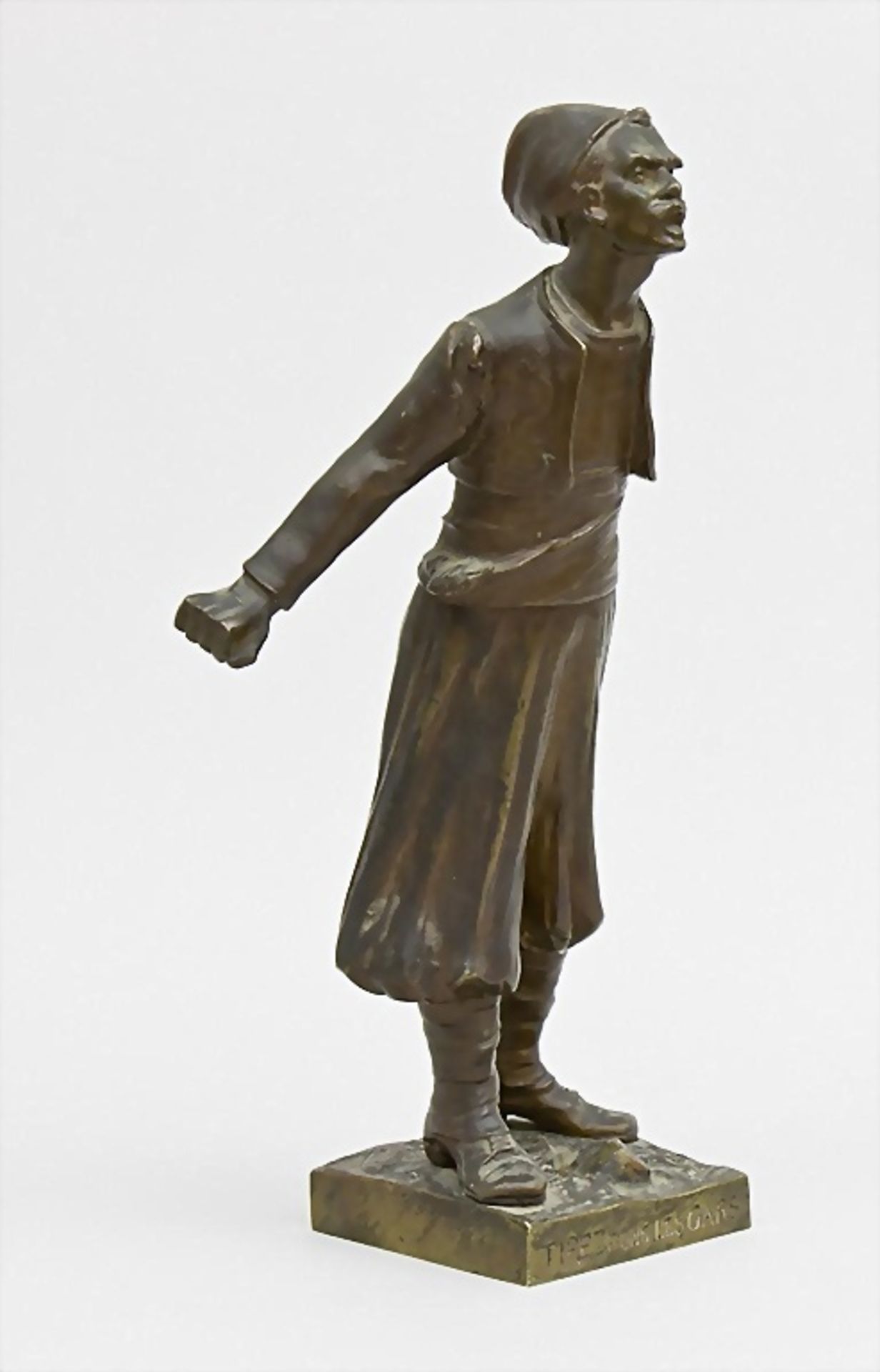 Orientale/Bronze Sculpture Of A Shouting Oriental Man, Georges Flamand, um 1900 - Image 2 of 5