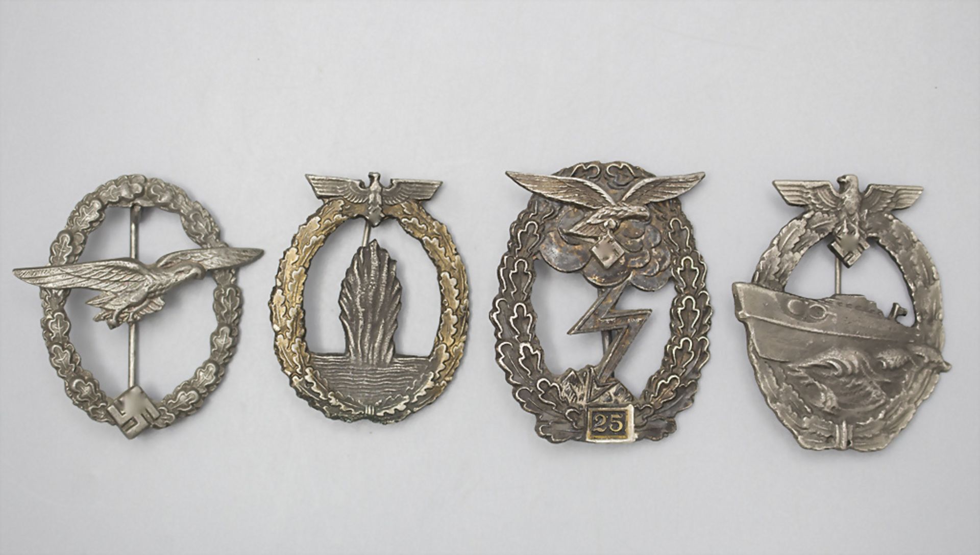 4 Orden des 2. Weltkrieges, Sammleranfertigungen / Four medals (copies) of Worldwar II.