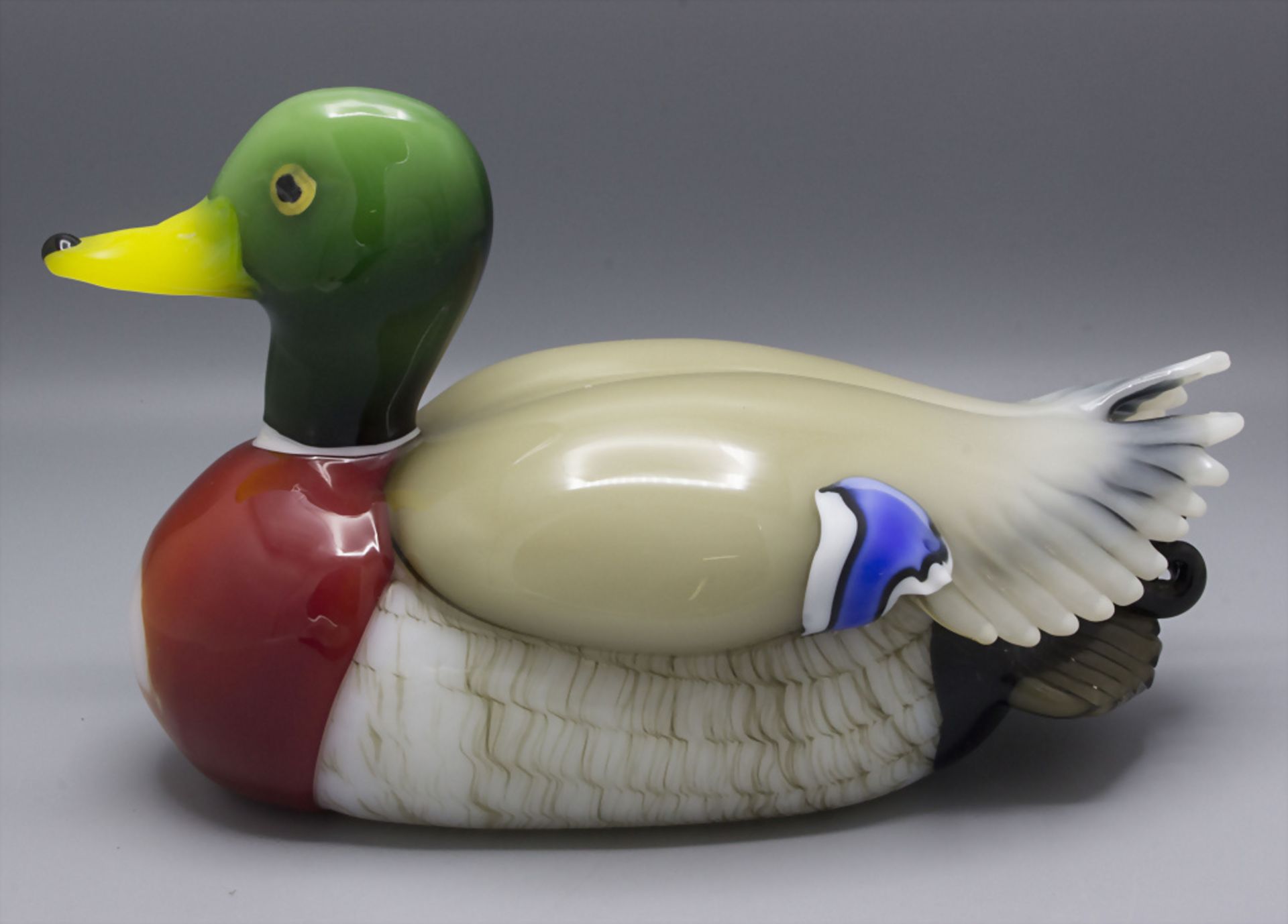 Große Glasskulptur 'Erpel' / A large Murano art glass sculpture depicting a drake, Arnaldo ... - Image 2 of 3