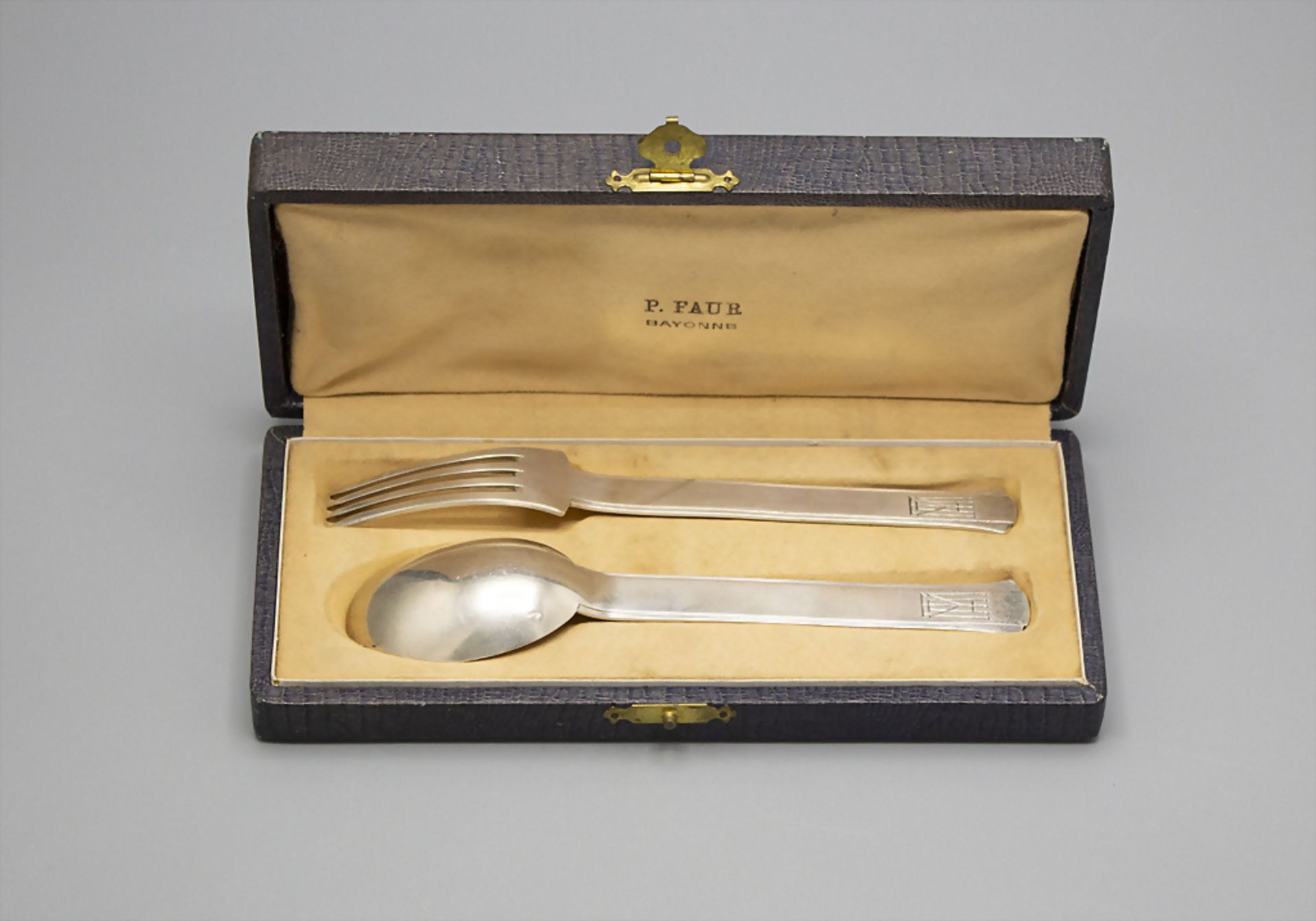Art Déco Gabel und Löffel im Etui / An Art Deco fork and a spoon, Louis Ravinet & Charles ... - Image 3 of 7