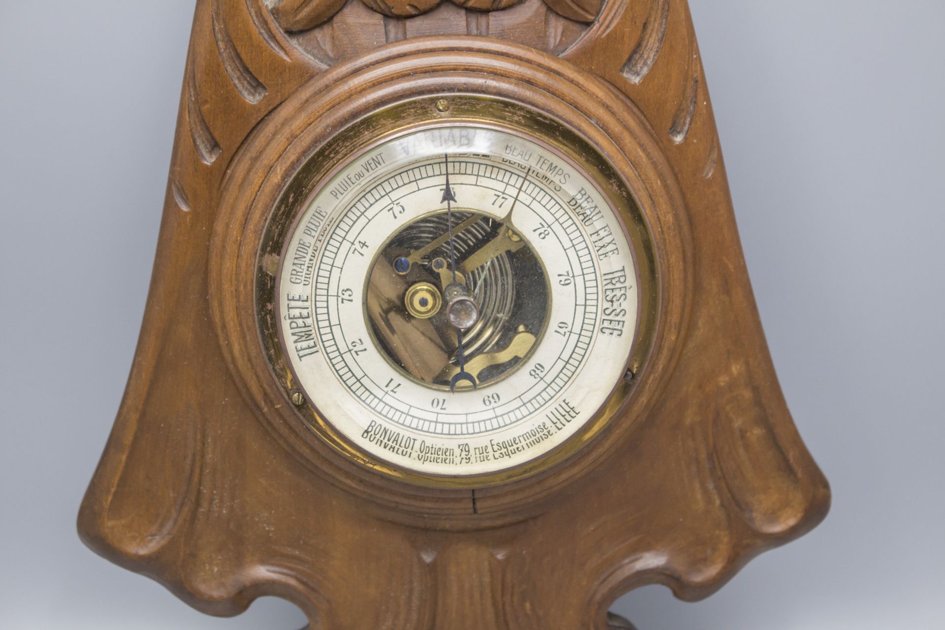 Jugendstil Barometer u. Thermometer / An Art Nouveau barometer and thermometer, Nancy, um 1900 - Image 2 of 3