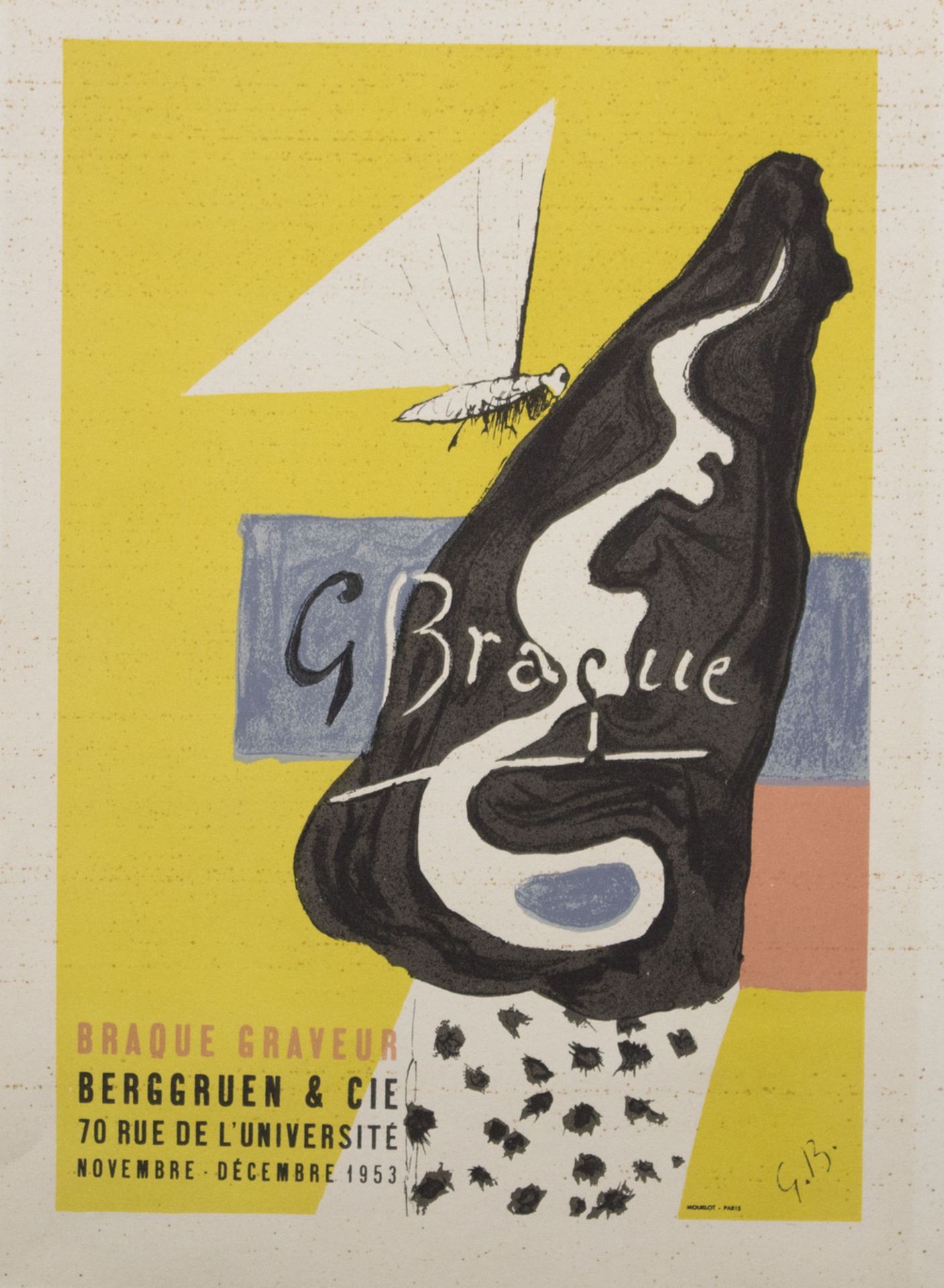 Georges BRAQUE (1882-1963), 'Ausstellungsplakat' / 'Exhibition poster', Berggruen & Cie, 1953 - Bild 2 aus 3