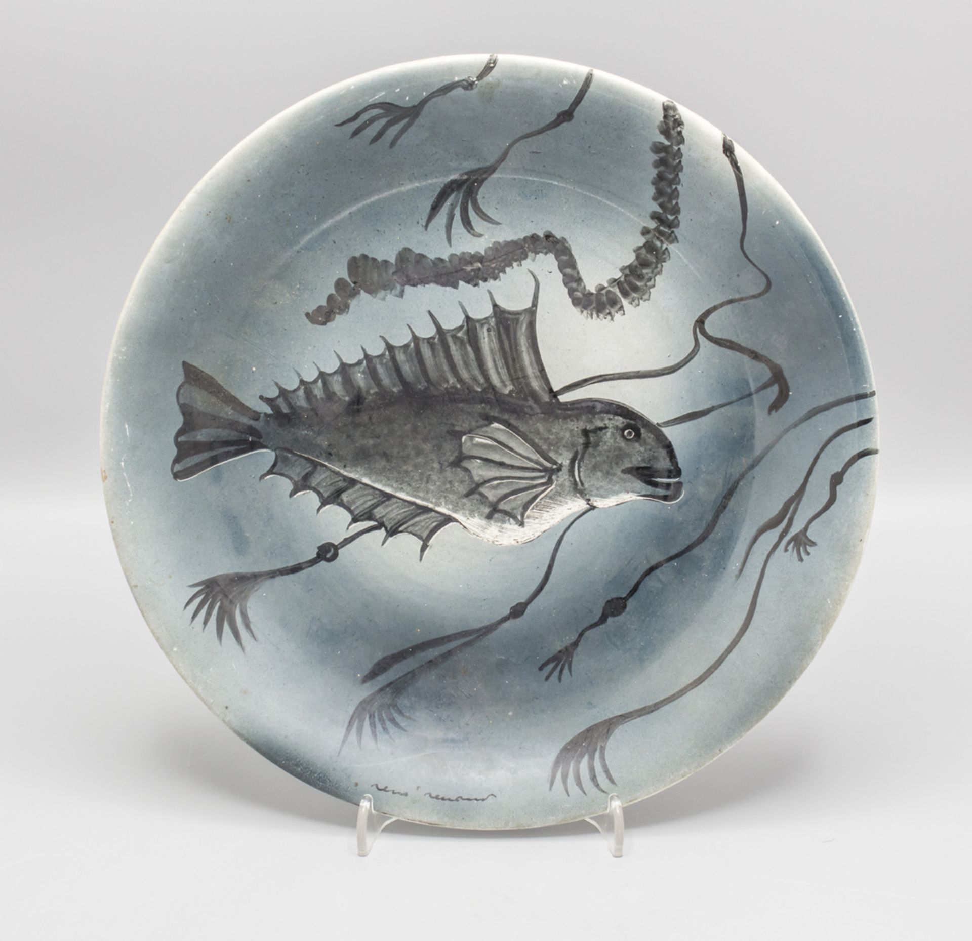 Paar Studio Keramik Teller / 2 studio ceramique plates, Atelier Réne Renaud, ... - Image 5 of 7