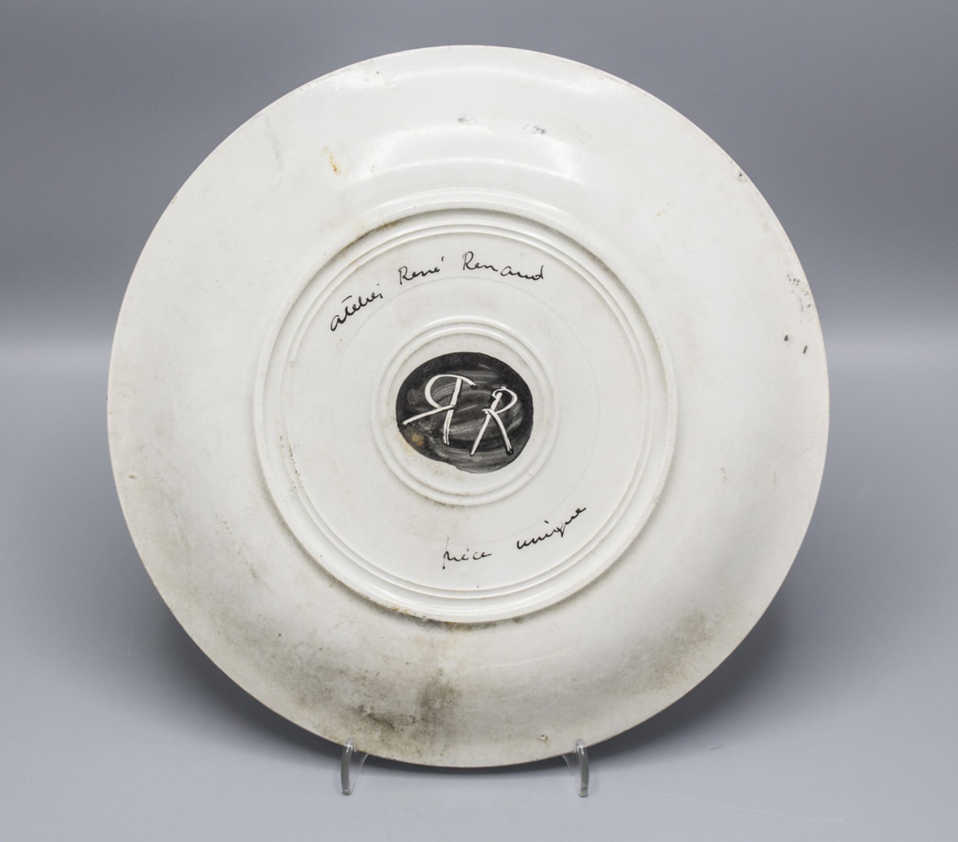 Paar Studio Keramik Teller / 2 studio ceramique plates, Atelier Réne Renaud, ... - Image 7 of 7