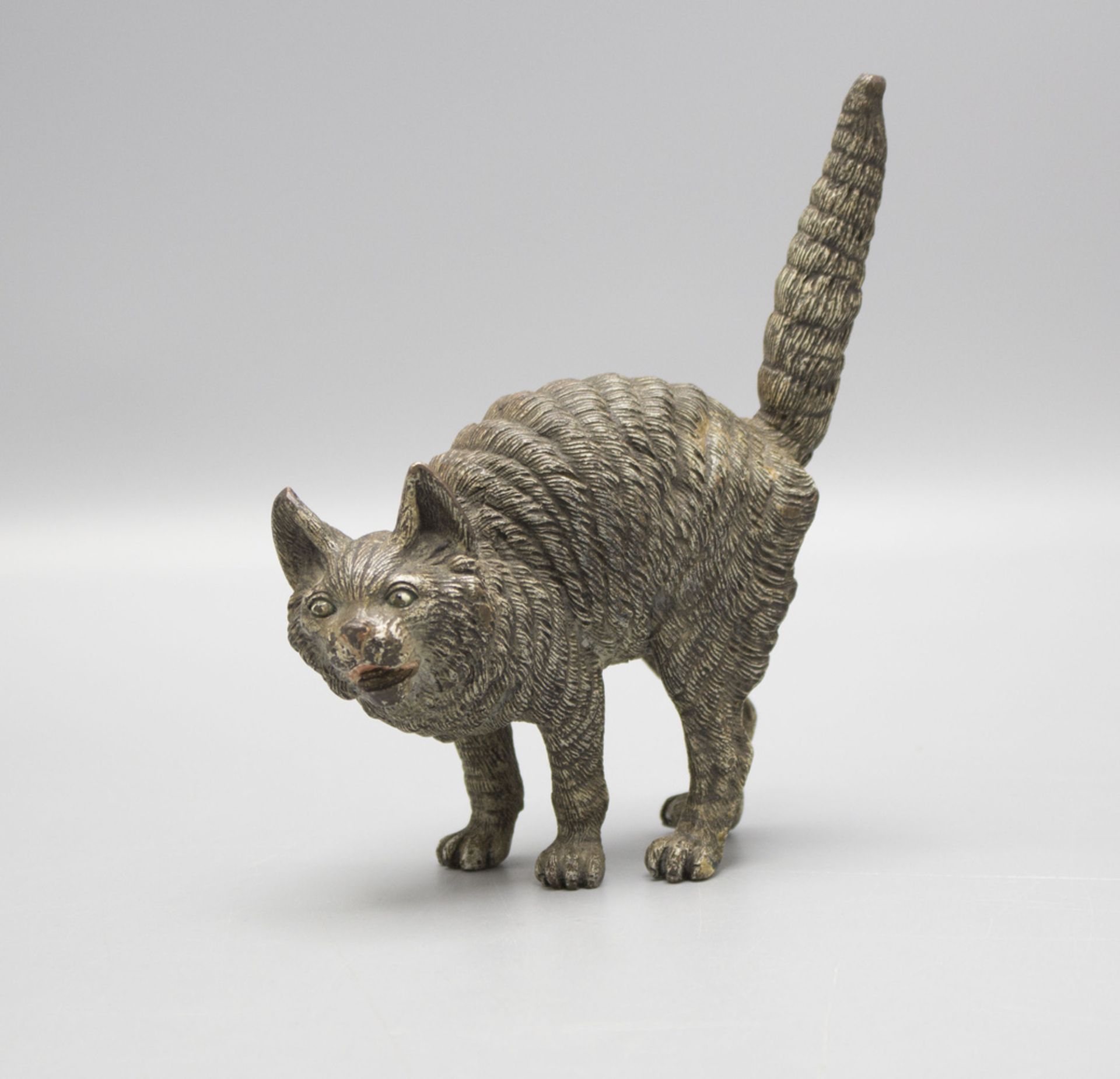 Große Wiener Bronze 'erschrockene Katze' / A large Vienna bronze 'scared cat', Wien, um 1900