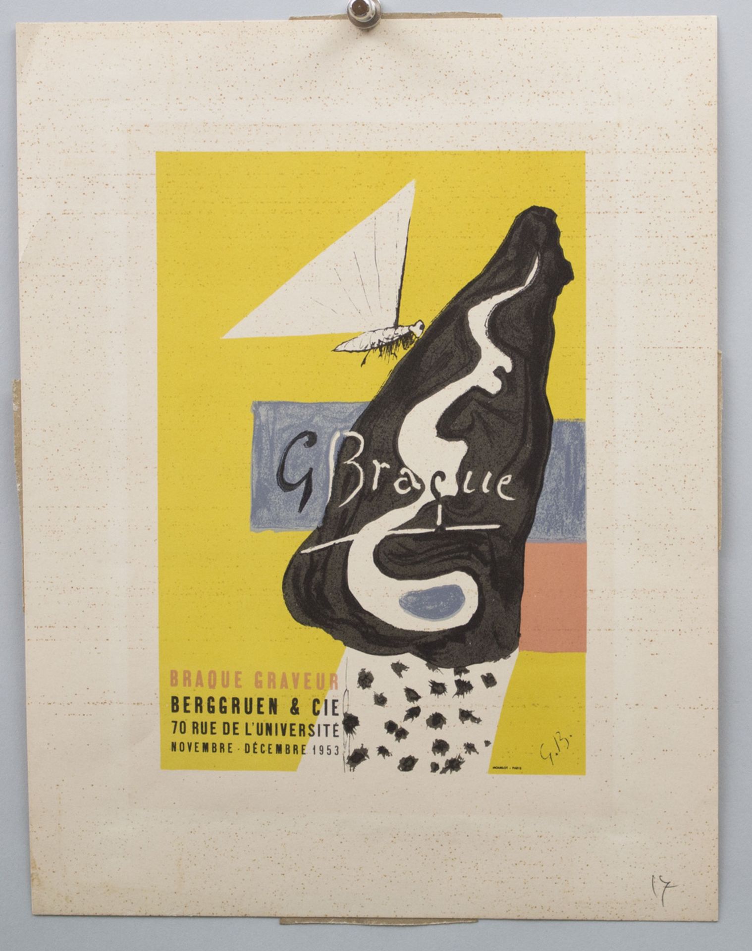 Georges BRAQUE (1882-1963), 'Ausstellungsplakat' / 'Exhibition poster', Berggruen & Cie, 1953