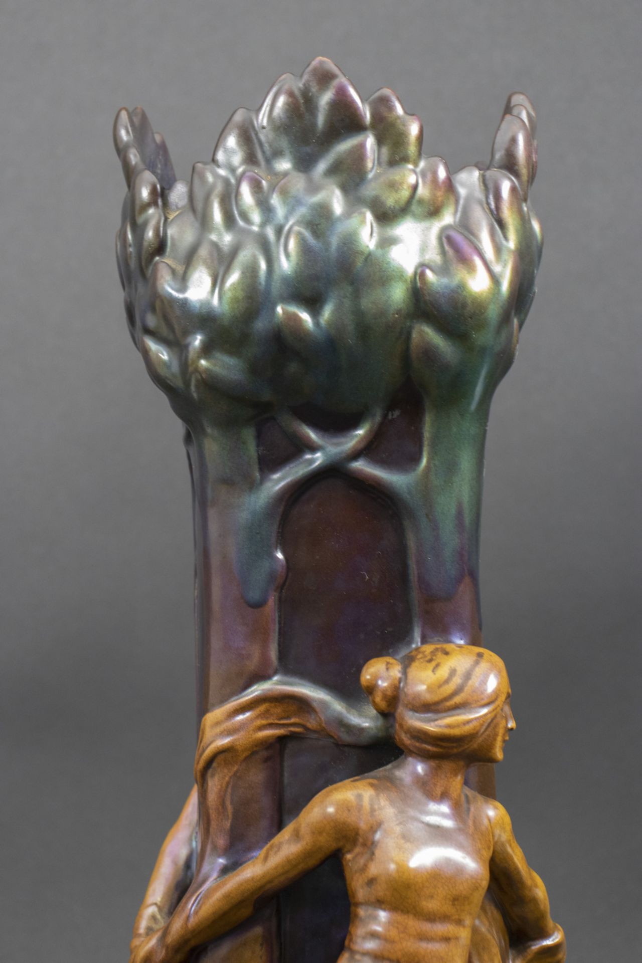 Jugendstil Vase / An Art Nouveau faience vase, Mack Lajos, Zsolnay, Pecs, um 1900 - Image 13 of 21