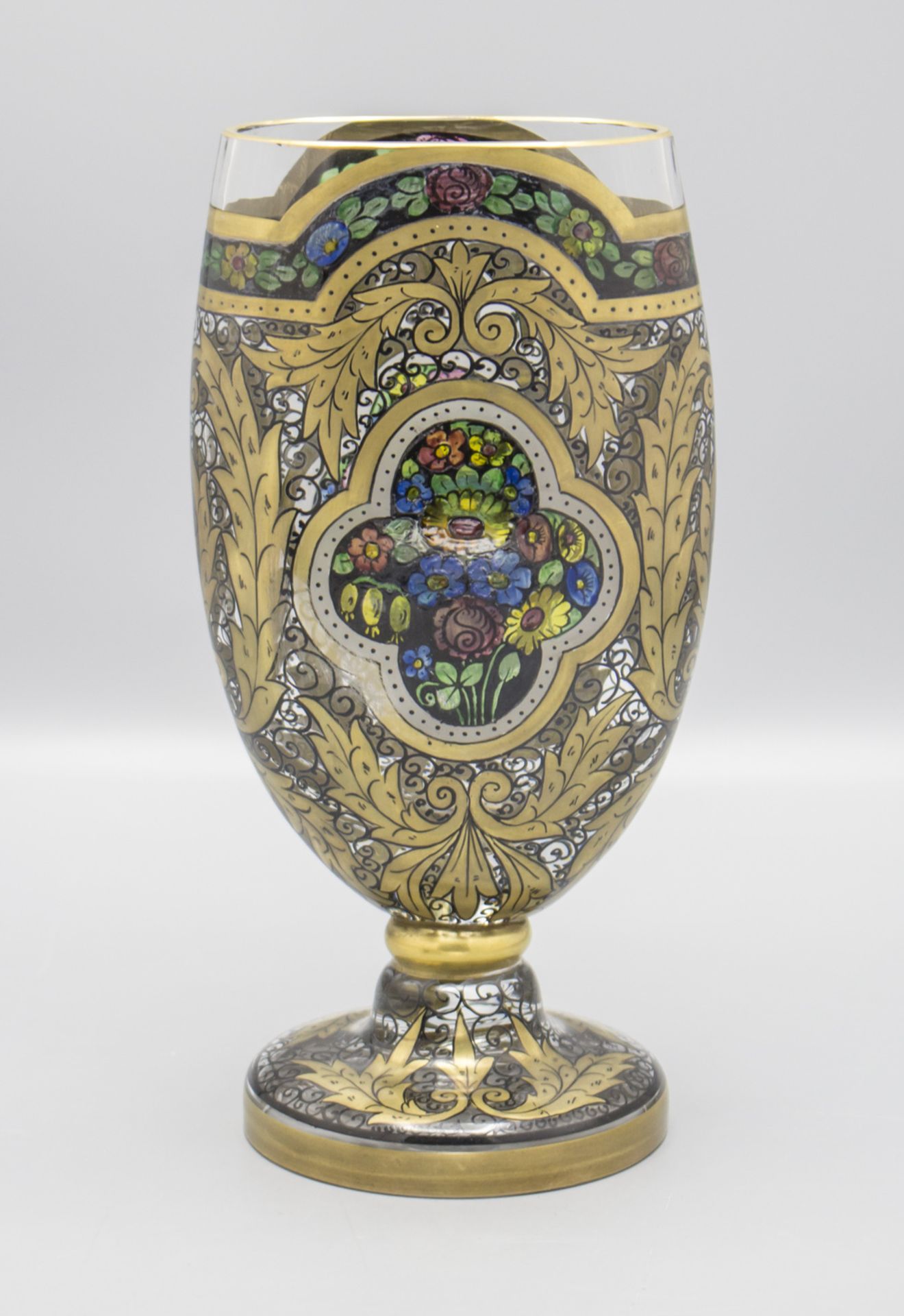 Jugendstil Vase / An Art Nouveau glass vase, Julius Mühlhaus, Haida (Novy Bor), um 1910 - Bild 3 aus 5