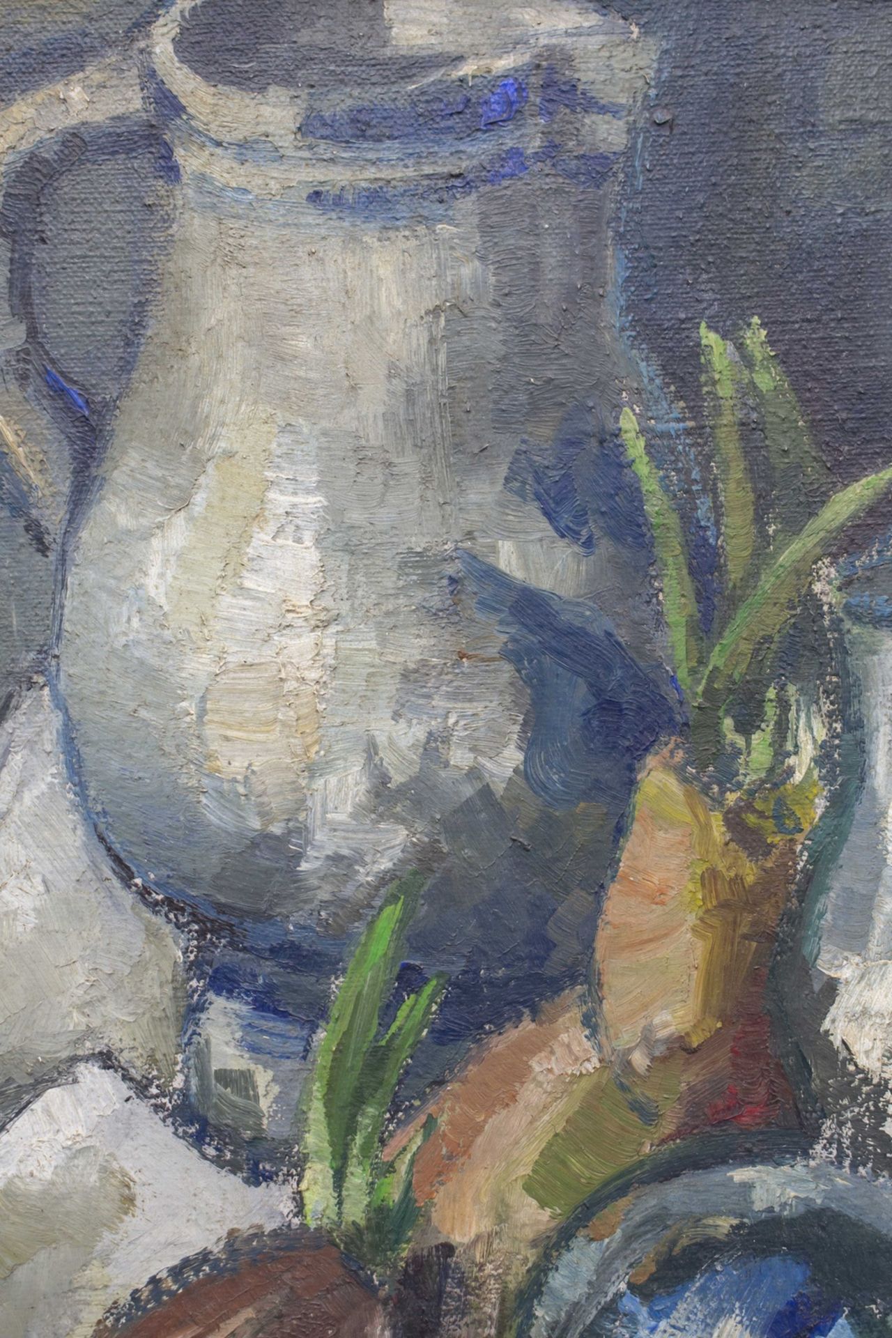 Unbekannter Expressionist, Gemüsestillleben mit Krügen' / 'A vegetable still llife with jugs', ... - Image 3 of 4