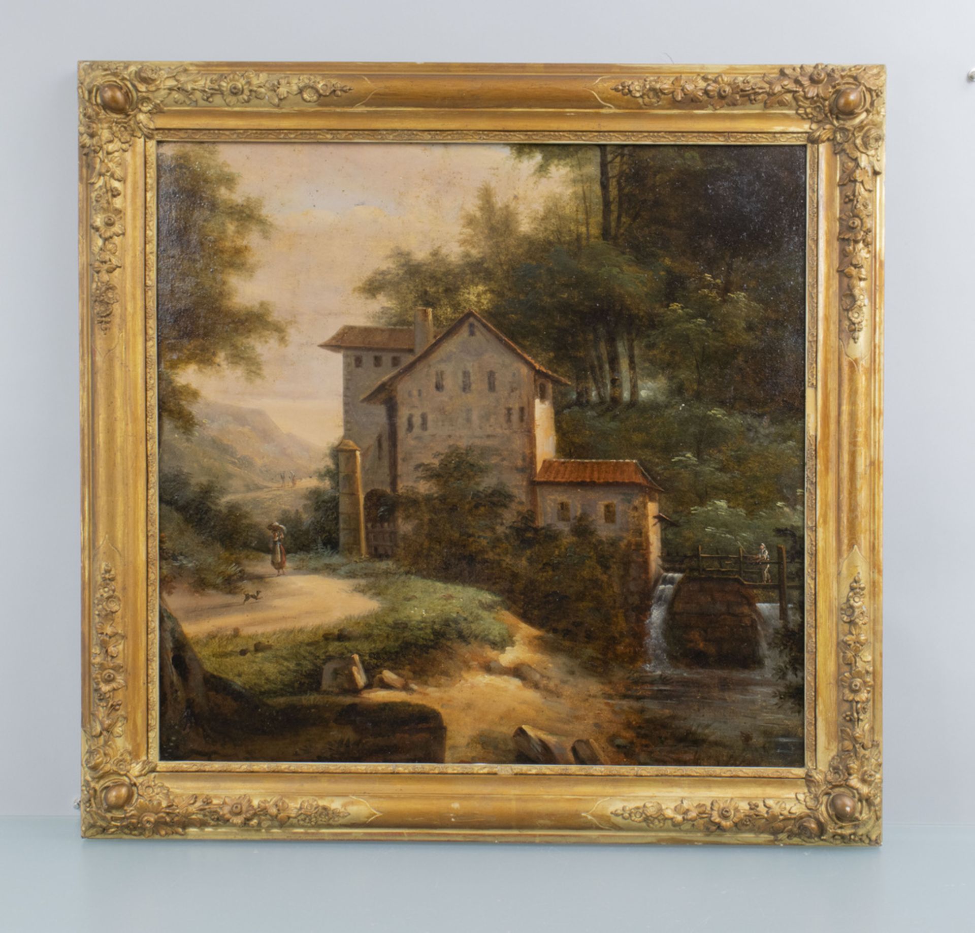 Unbekannter Romantiker des 19. Jh., 'Mühle in Landschaftsidyll / 'Mill in idyllic landscape' - Image 2 of 5
