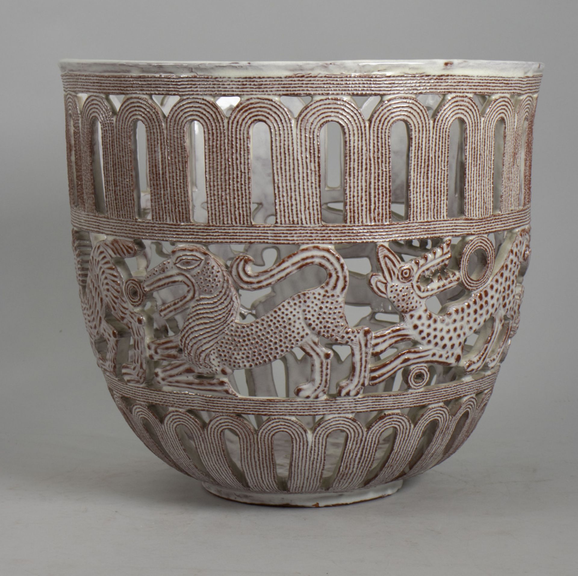 Schalengefäß mit Drachendekor / A bowl vessel with dragon, Siegfreid Möller (1896 Altona-1970 ... - Bild 3 aus 6