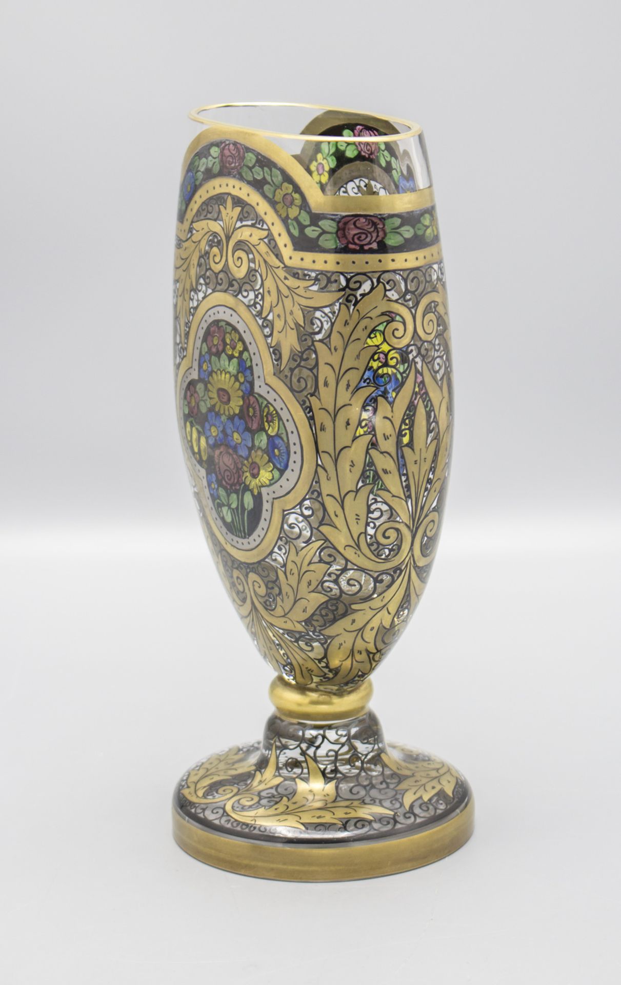 Jugendstil Vase / An Art Nouveau glass vase, Julius Mühlhaus, Haida (Novy Bor), um 1910 - Bild 4 aus 5