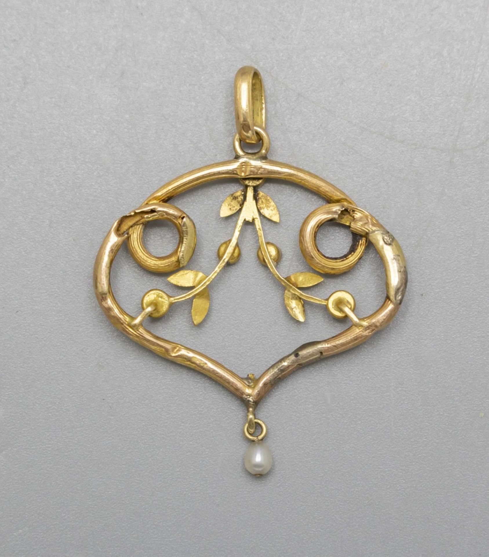 Jugendstil Anhänger / An Art Nouveau pendant, Frankreich, um 1900 - Image 2 of 2