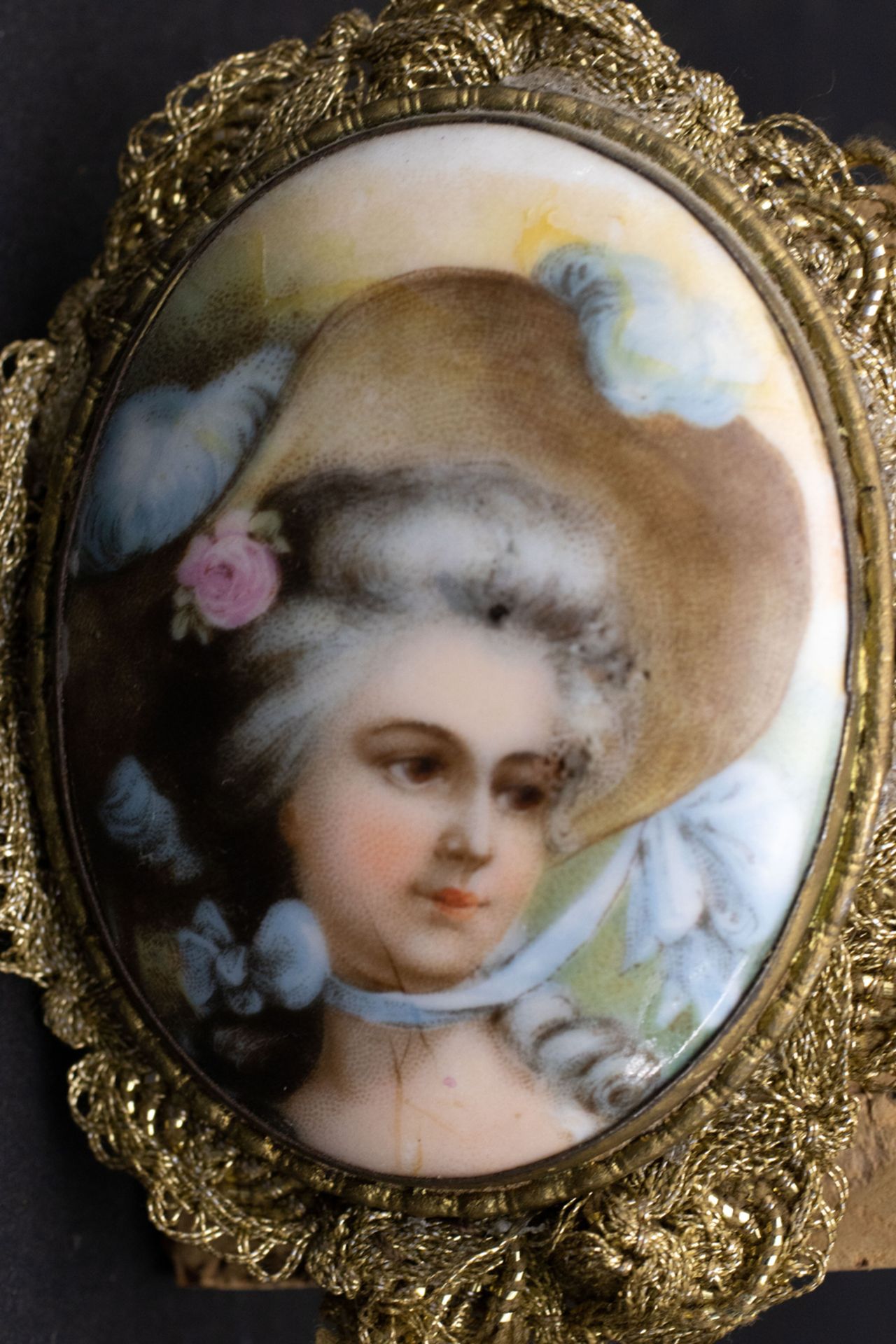 Zwei Rokoko Miniatur Damenporträts / Two Rococo miniature portraits of two ladies, 18. Jh. - Bild 7 aus 7
