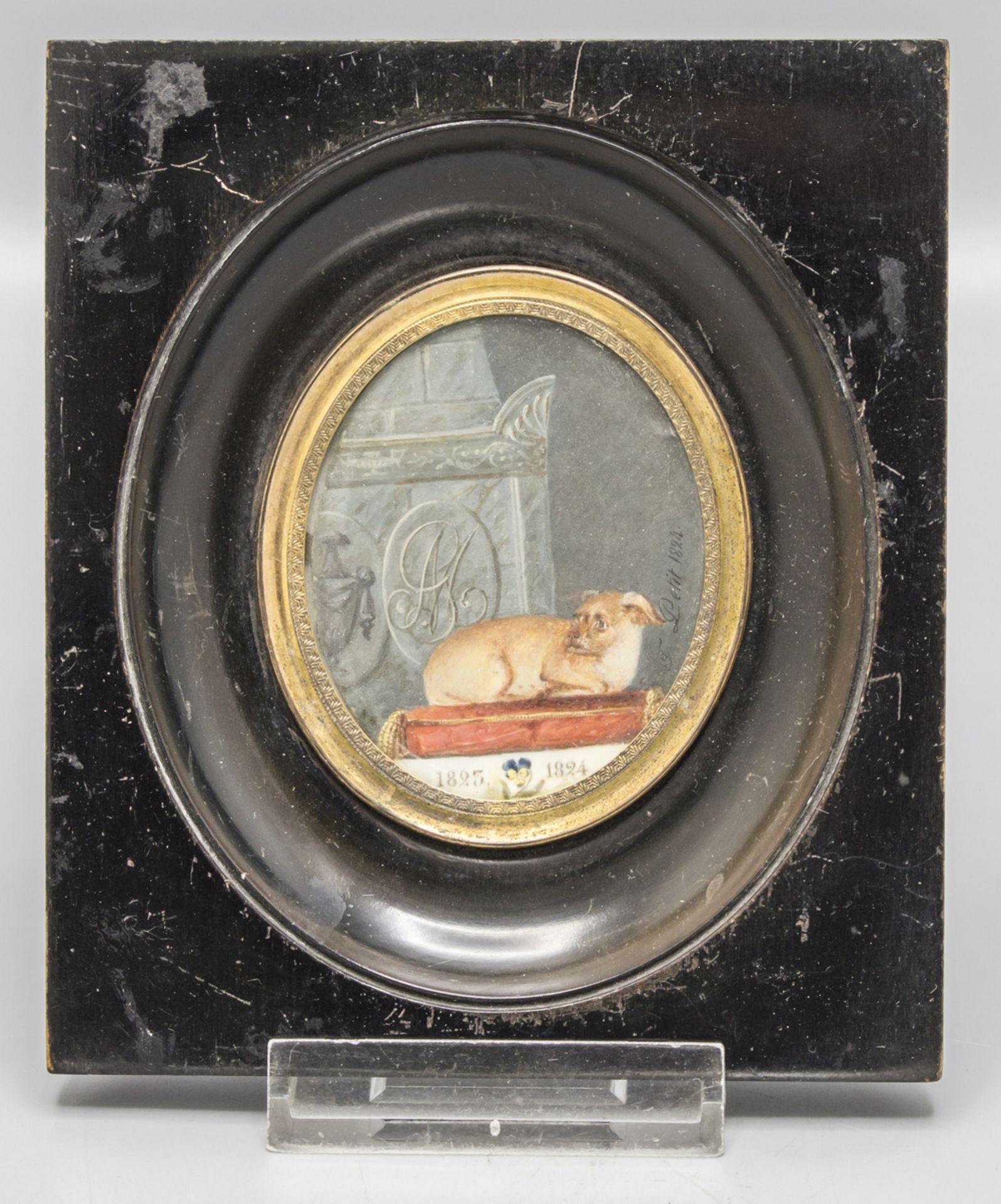 Claude François Henri PETIT DE VILLENEUVE (Troyes 1760-1824), Miniatur 'In Memoriam' / A ...