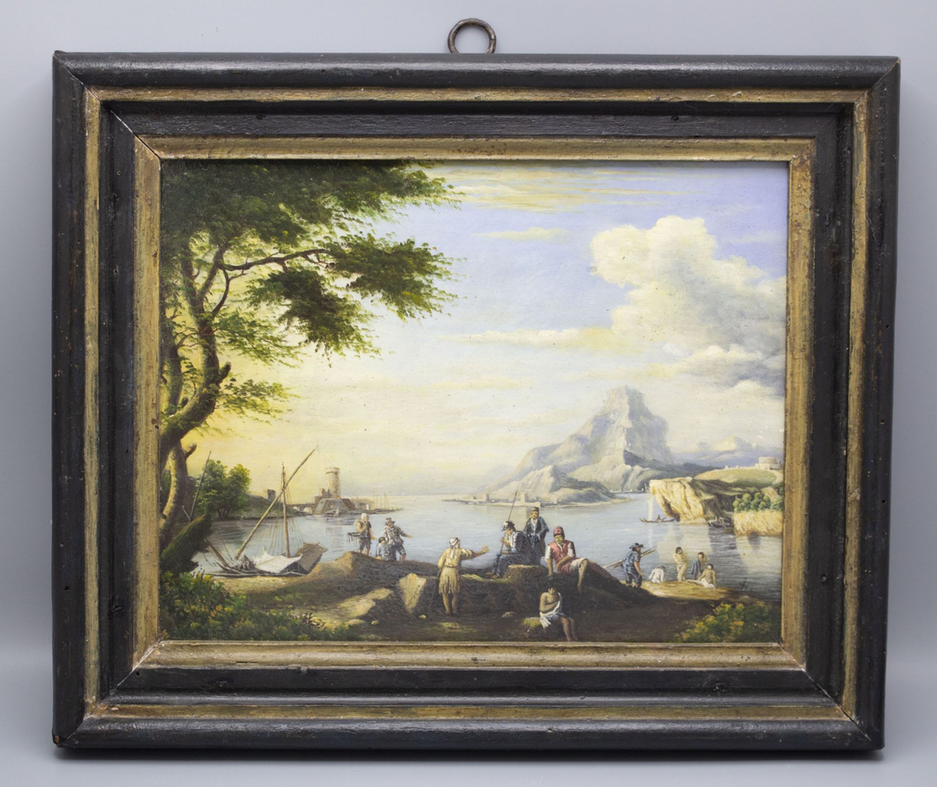 Vincenzo MARTINELLI (1737-1807), zugeschrieben, 'Hafenansicht mit Fischern' / attributed, ... - Bild 2 aus 3