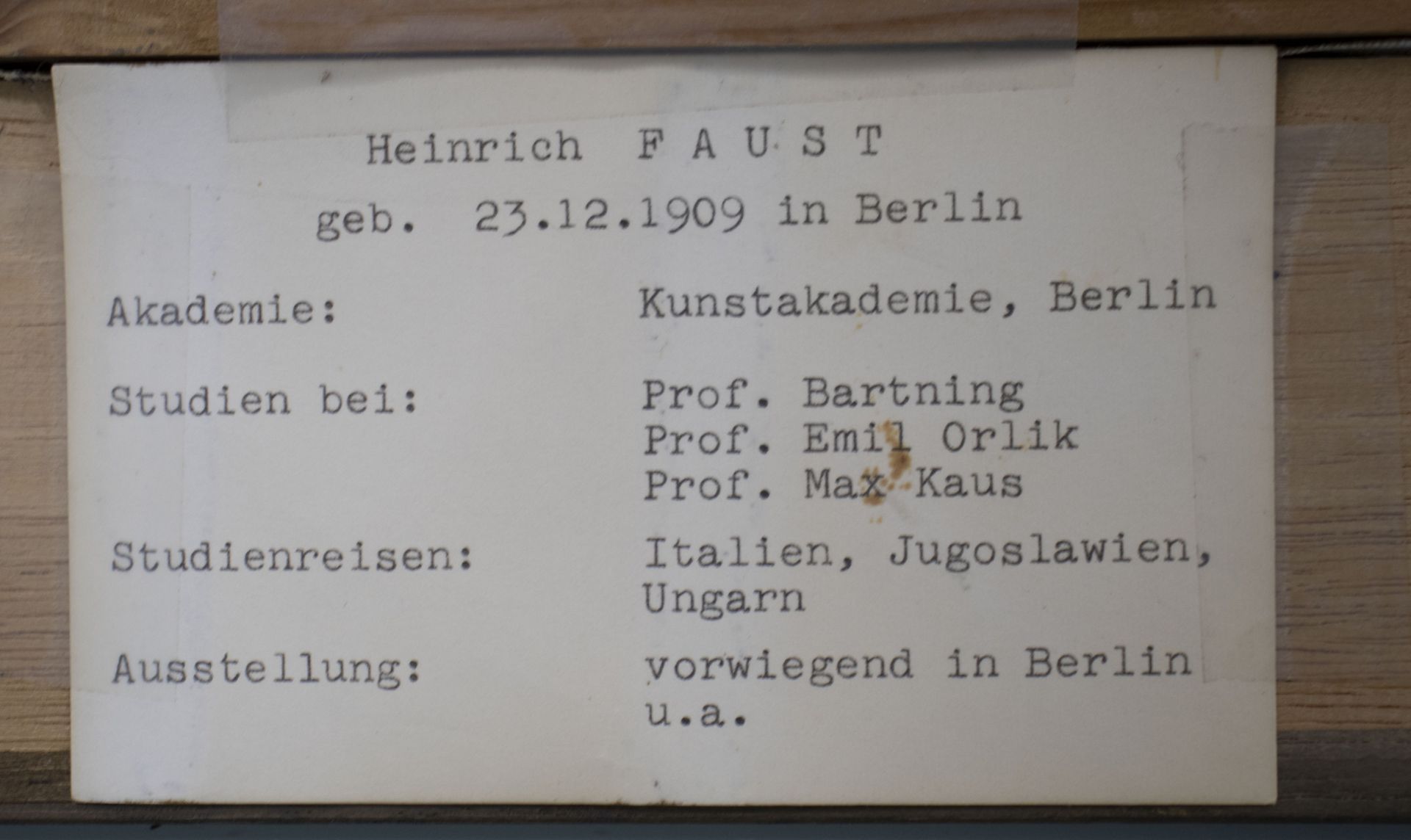 Heinrich FAUST (1909 Berlin-1985 Bayreuth), 'Galoppierende Wildpferde' / 'Galoping wild horses' - Image 5 of 5