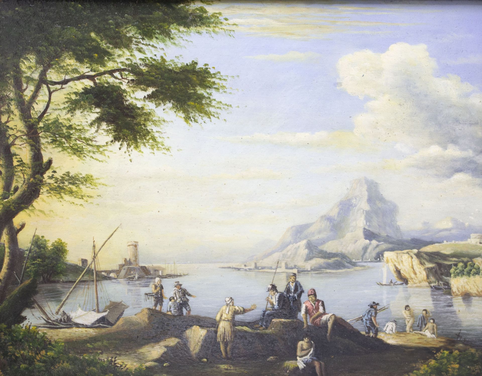 Vincenzo MARTINELLI (1737-1807), zugeschrieben, 'Hafenansicht mit Fischern' / attributed, ...