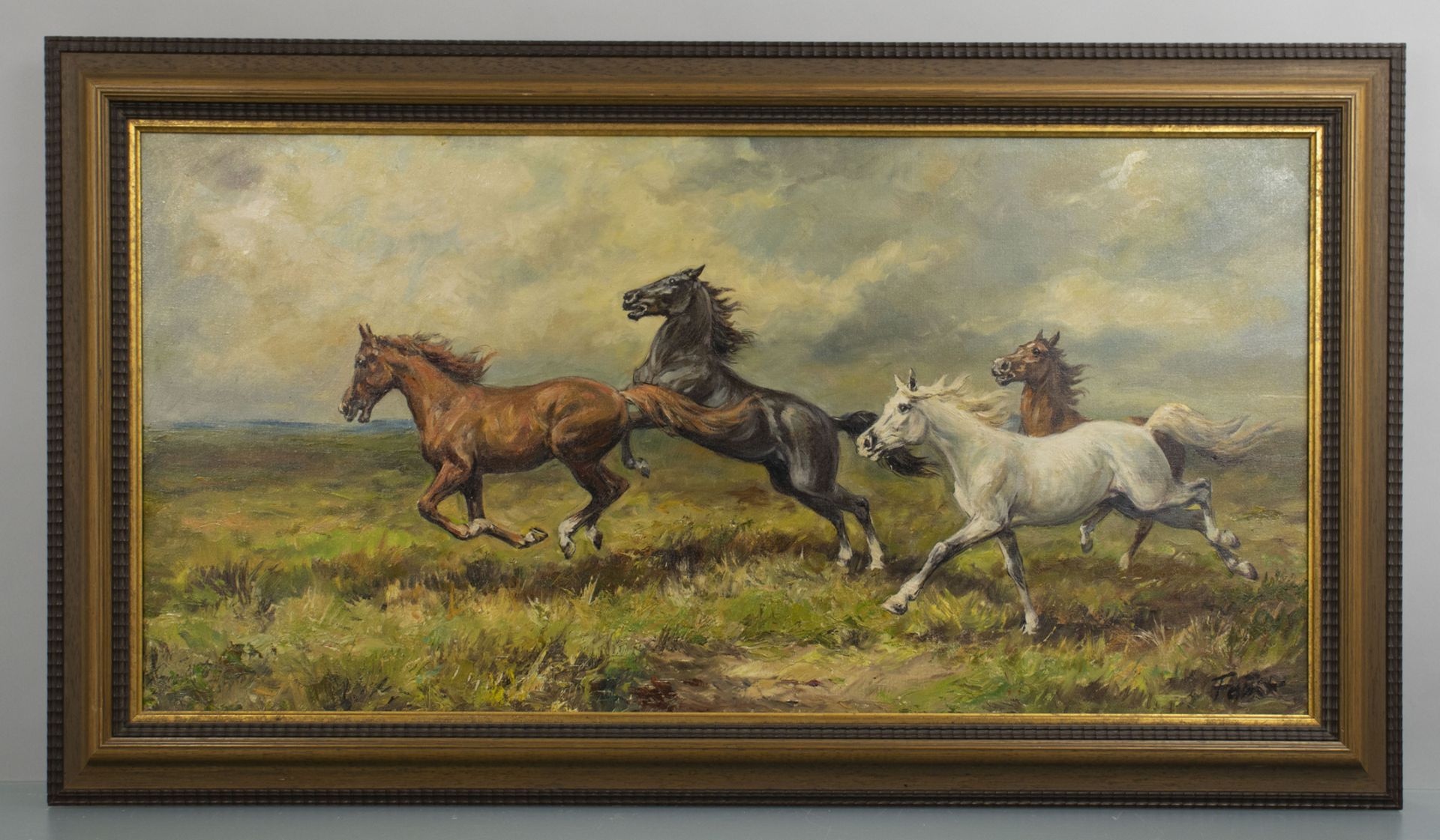 Heinrich FAUST (1909 Berlin-1985 Bayreuth), 'Galoppierende Wildpferde' / 'Galoping wild horses' - Image 2 of 5