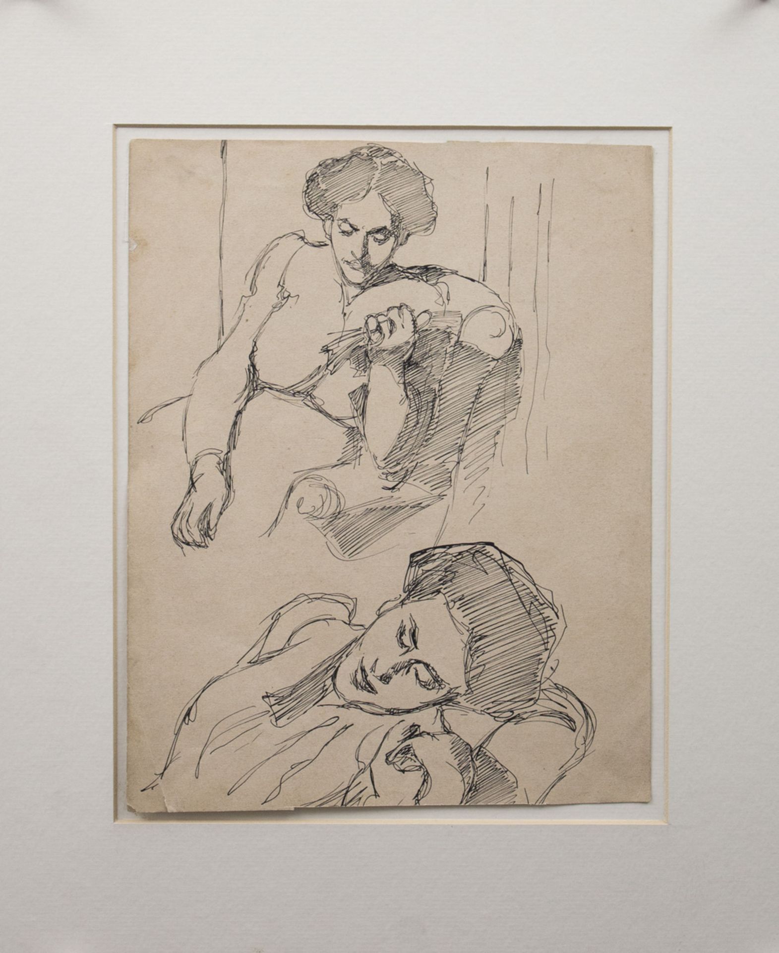 Béla KÁDÁR (1877-1956), 'Skizzen einer lesenden und ruhenden Frau' / 'Sketches of a reading ...