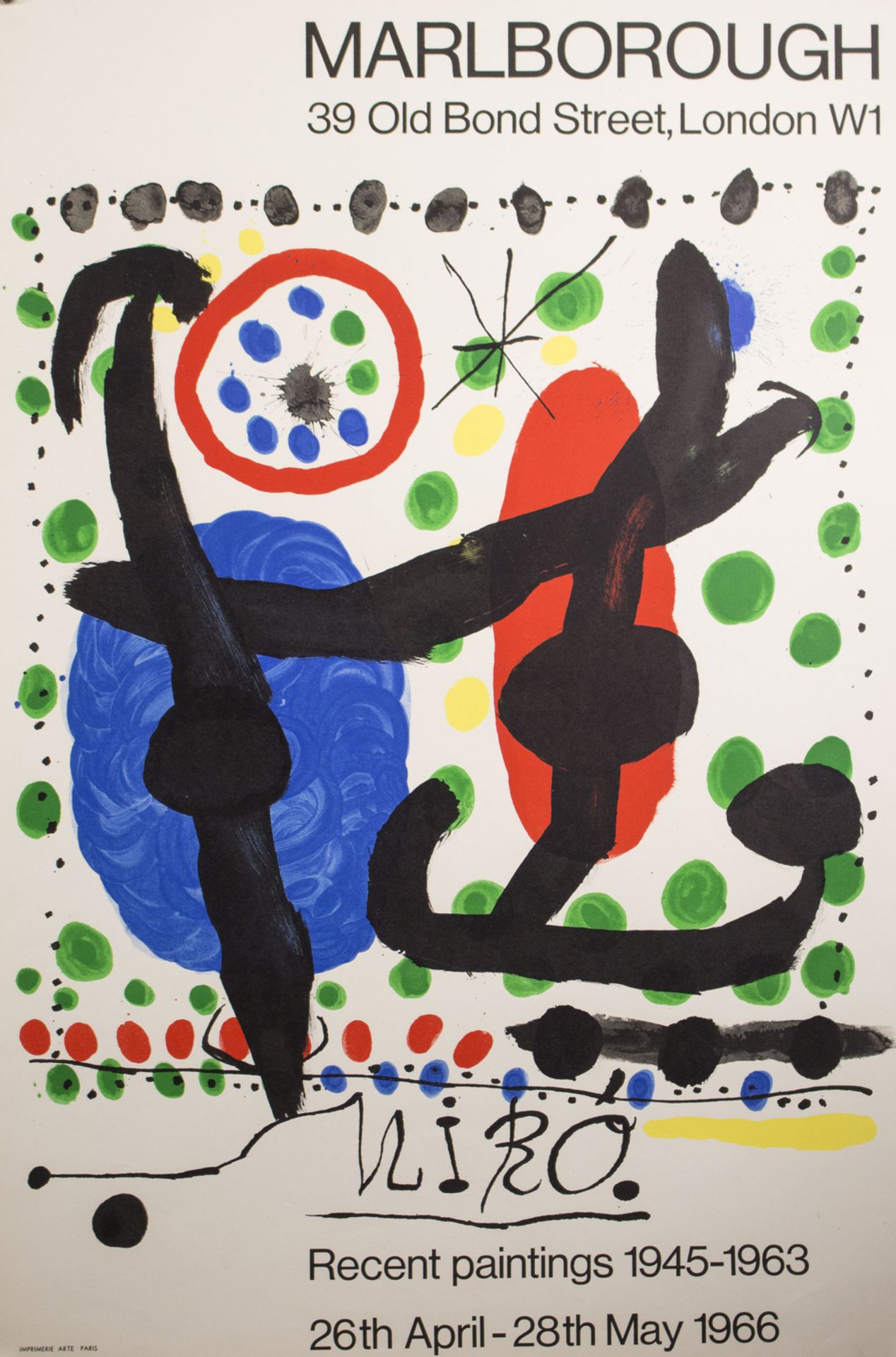 Joan MIRO (1893-1983), Ausststellungsplakat / Exhibition poster, Marlborough, London, 1966