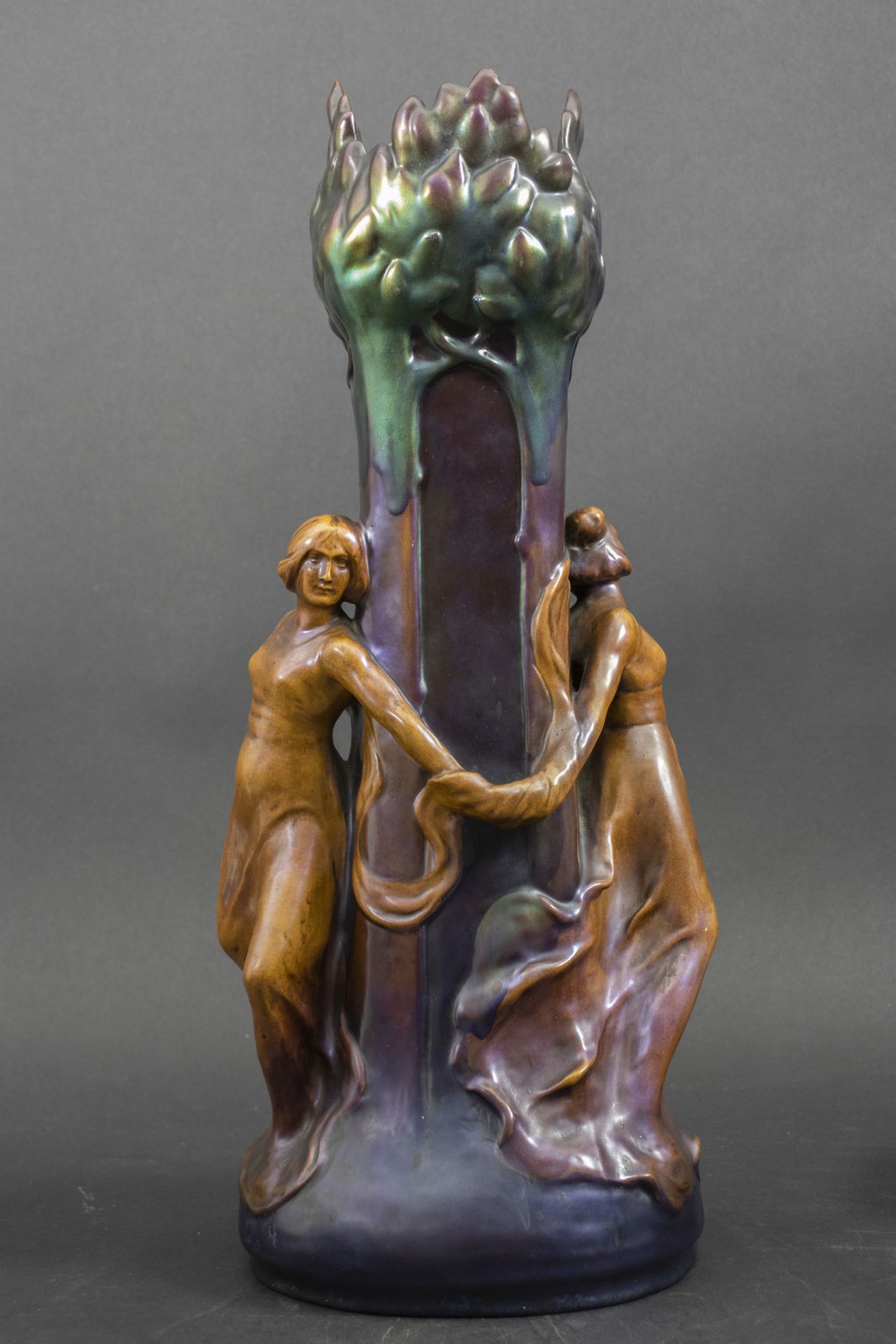 Jugendstil Vase / An Art Nouveau faience vase, Mack Lajos, Zsolnay, Pecs, um 1900 - Image 3 of 21