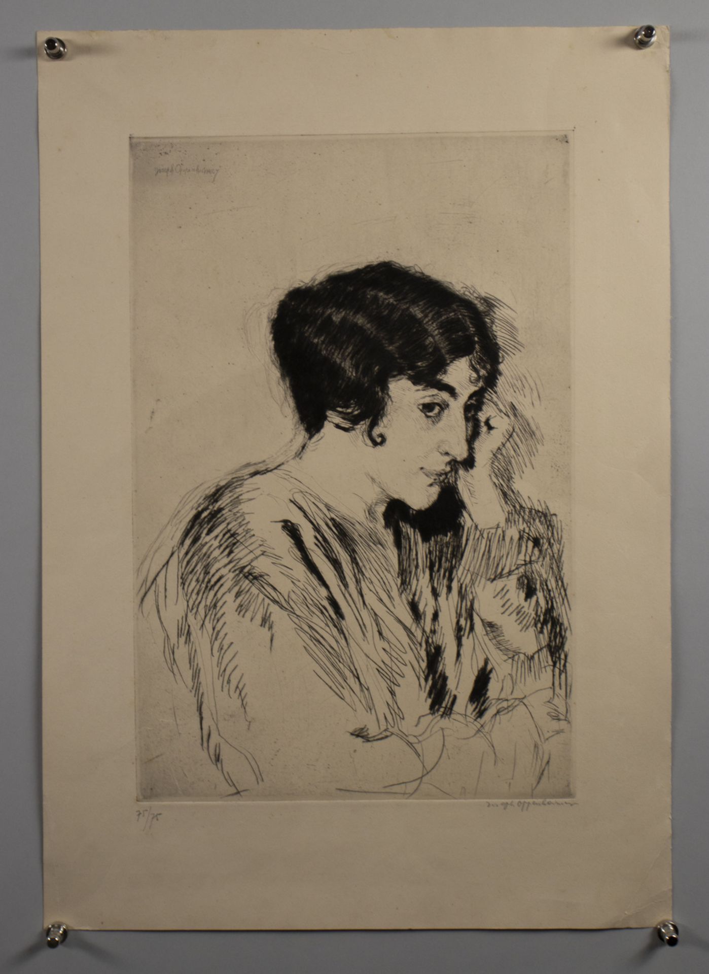 Joseph OPPENHEIMER (1876-1966), 'Porträt einer eleganten Dame im Nachthemd' / 'Portrait of an ... - Image 2 of 7