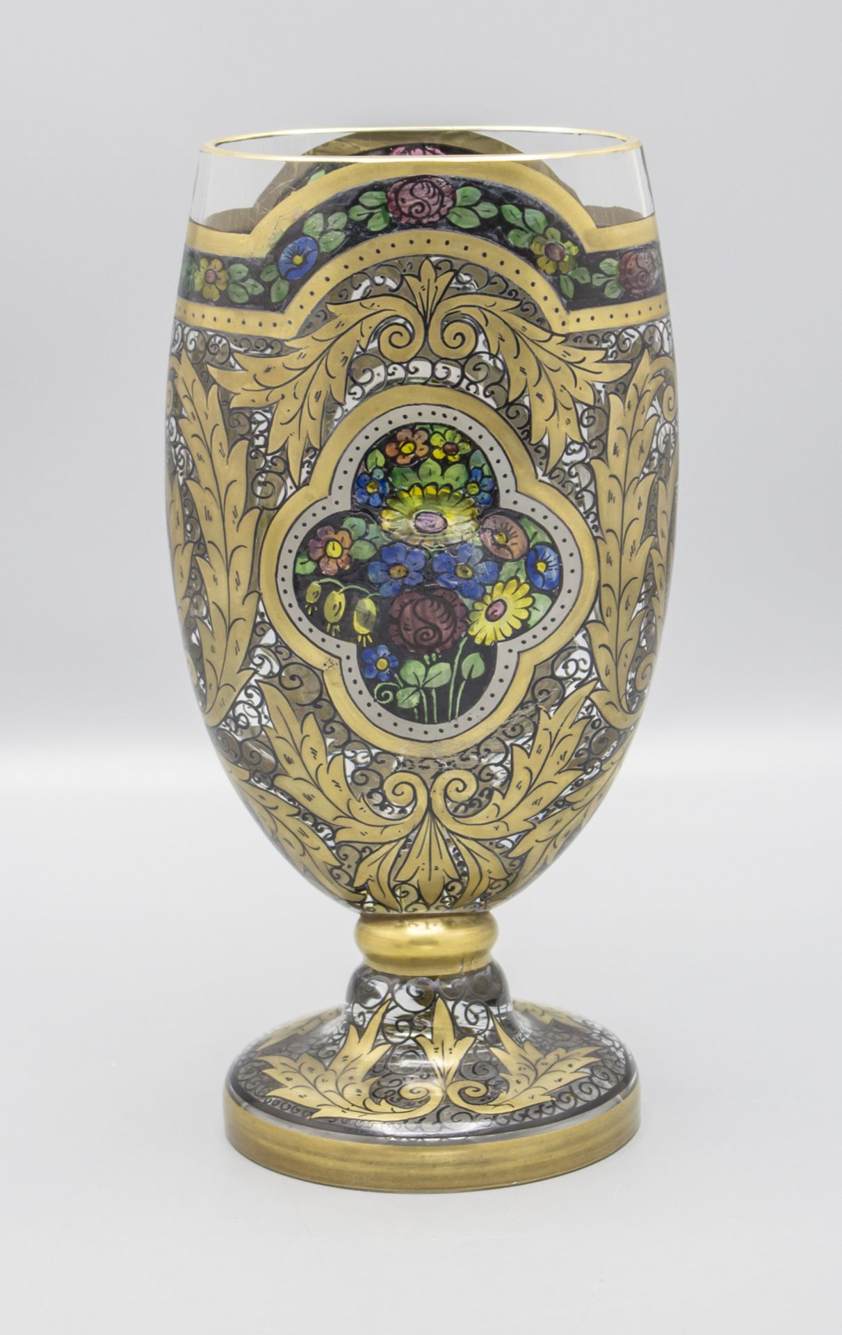 Jugendstil Vase / An Art Nouveau glass vase, Julius Mühlhaus, Haida (Novy Bor), um 1910