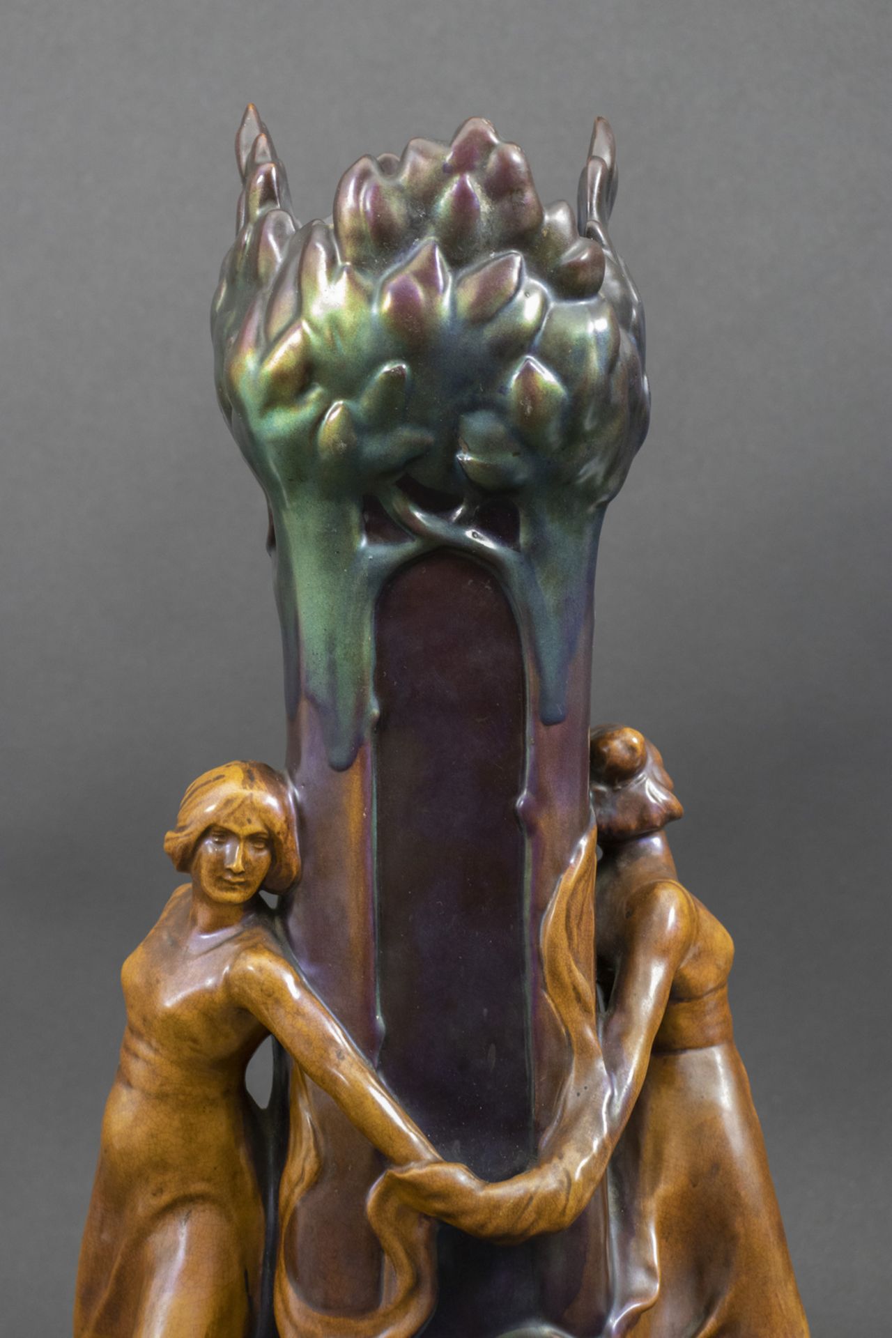 Jugendstil Vase / An Art Nouveau faience vase, Mack Lajos, Zsolnay, Pecs, um 1900 - Image 14 of 21