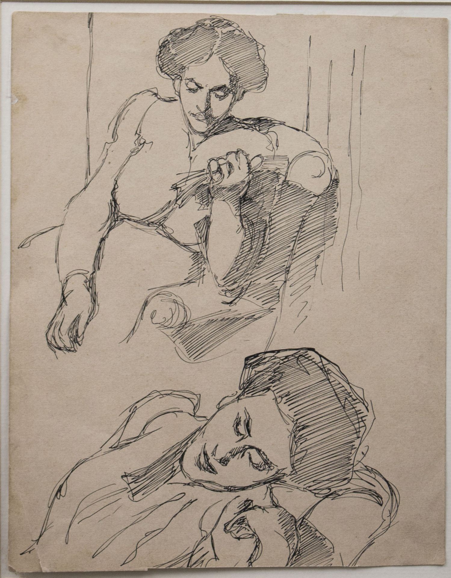 Béla KÁDÁR (1877-1956), 'Skizzen einer lesenden und ruhenden Frau' / 'Sketches of a reading ... - Bild 2 aus 4