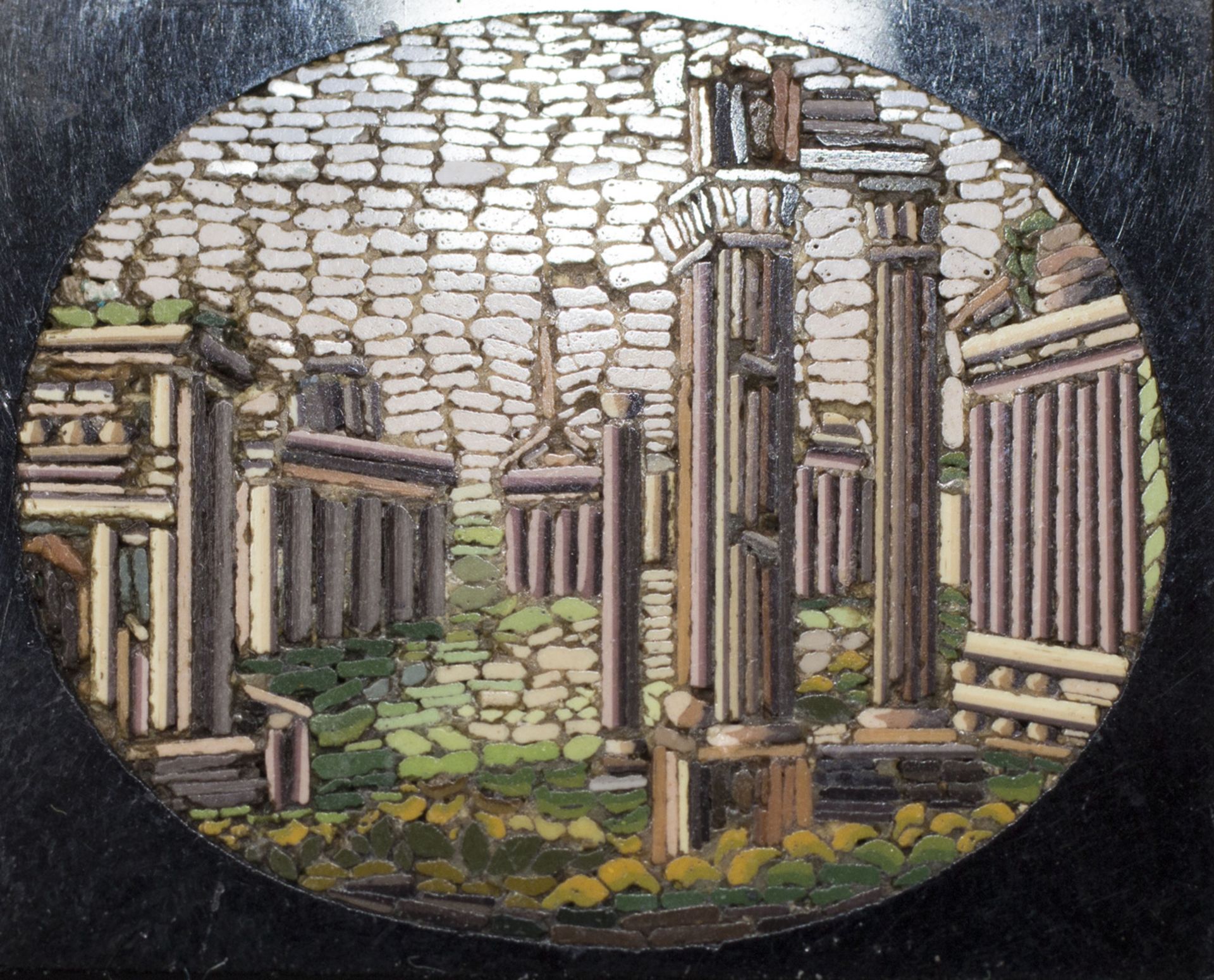 Mikromosaik Brosche / A micromosaic brooch with the view of Rome, Italien,19. Jh. - Image 3 of 3