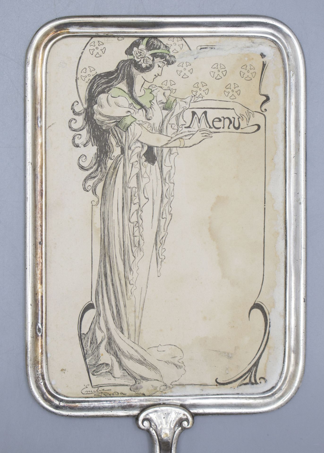 Jugendstil Menükartenhalter / An Art Nouveau menu card holder, Christofle & Cie./Cailar & ... - Bild 2 aus 5